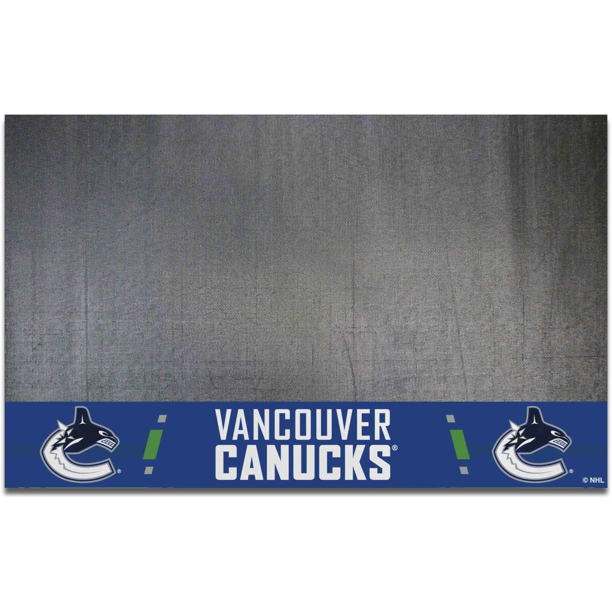 FANMATS 14252 Vancouver Canucks Vinyl Grill Mat - 26in. x 42in. - Deck Patio Protective Mat | Oil, flame, and UV resistant