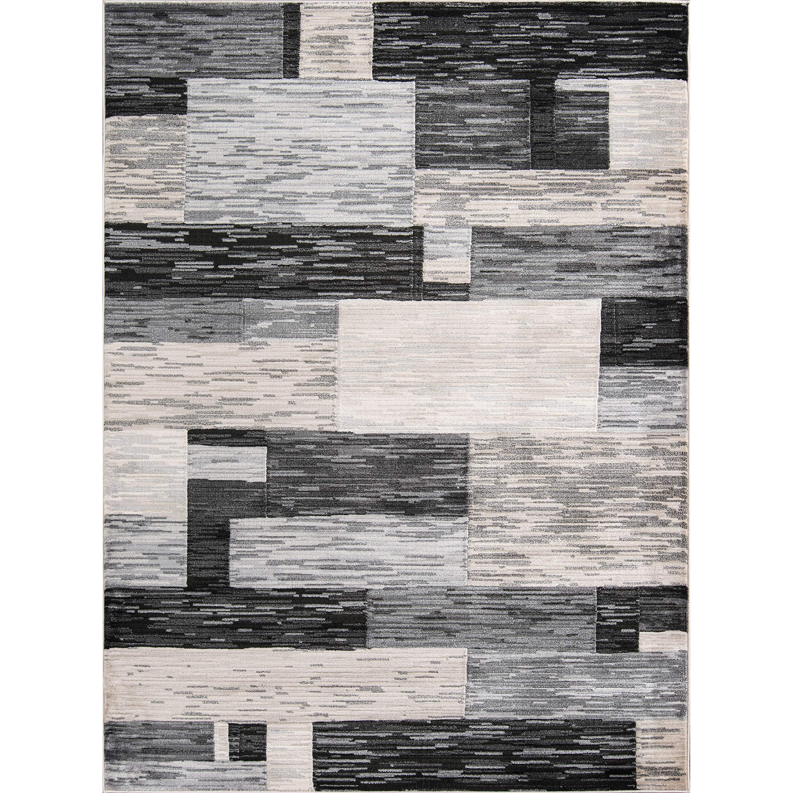 Momeni Logan Geometric Charcoal Area Rug 3'11   X 5'7    (LGN-3)