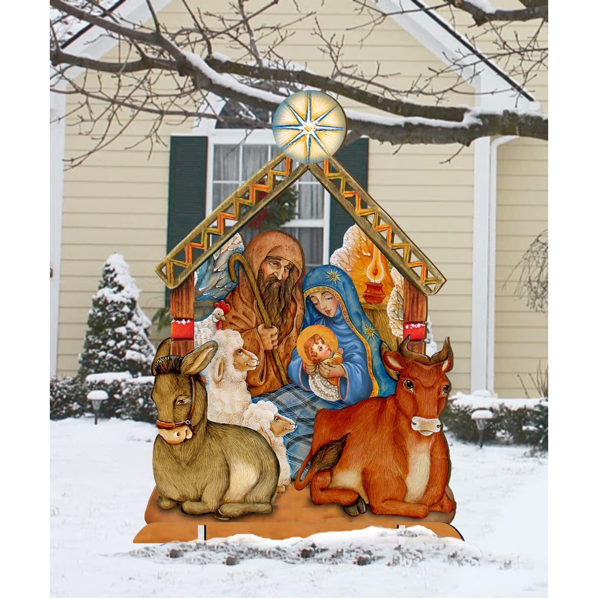 Nativity Free Standing Garden Decor