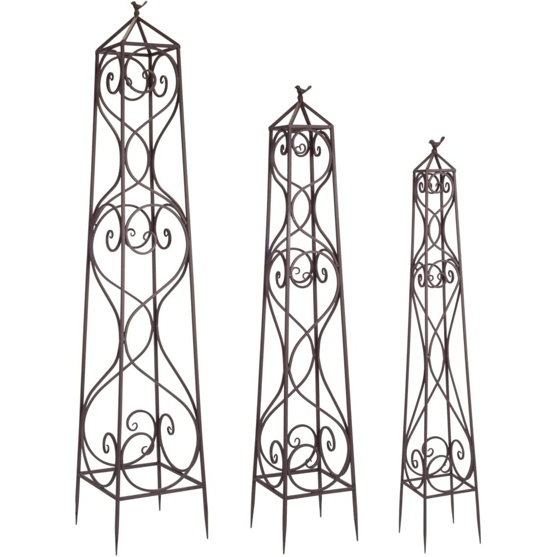 Melrose International 74559DS 49 55.5 & 66 in. Metal Trellis - Set of 3