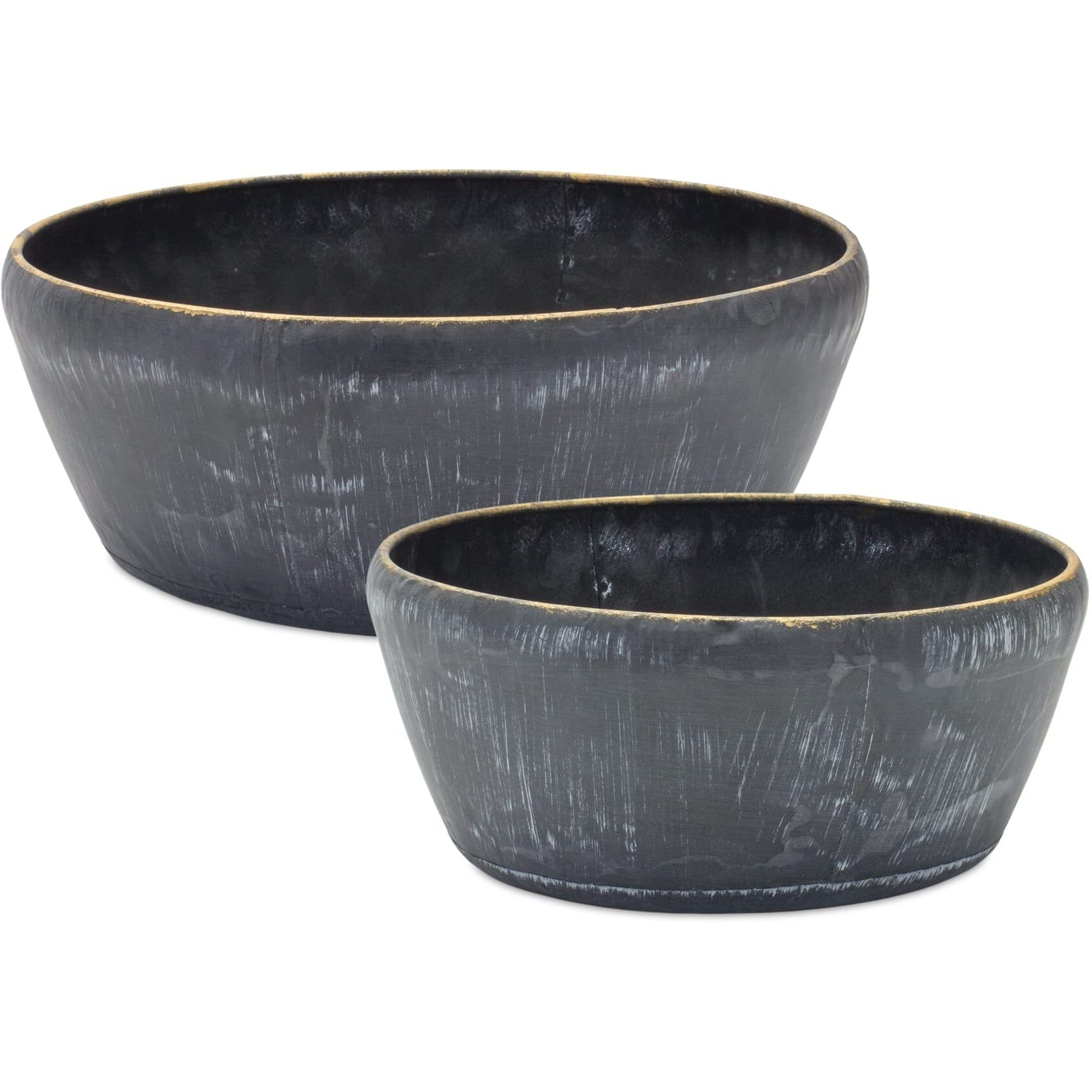 Melrose 85453 Planter, Set of 2, 9.25  D x 4.25  H, 11  25  D x 4.5  H, Metal