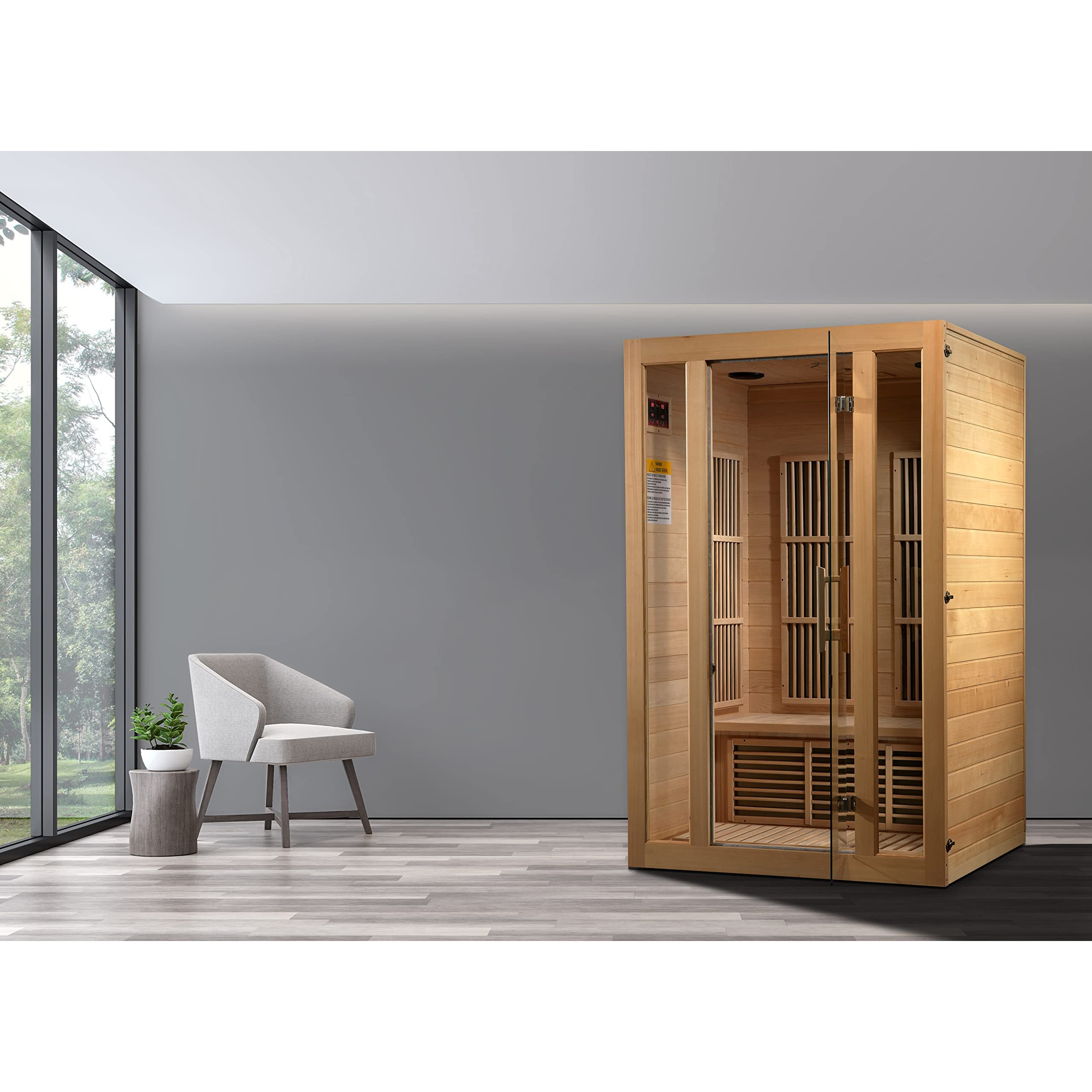 Maxxus Saunas Seattle Elite 2-Person PureTech Near Zero EMF (Under 2 MG) FAR Infrared Sauna, Curb Side Delivery