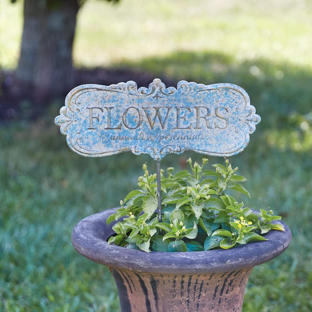 CTW Home Collection Annual and Perennial Flowers Garden Stake, 18.5-inch Height, Metal, Outdoor Decor, Garden Accent