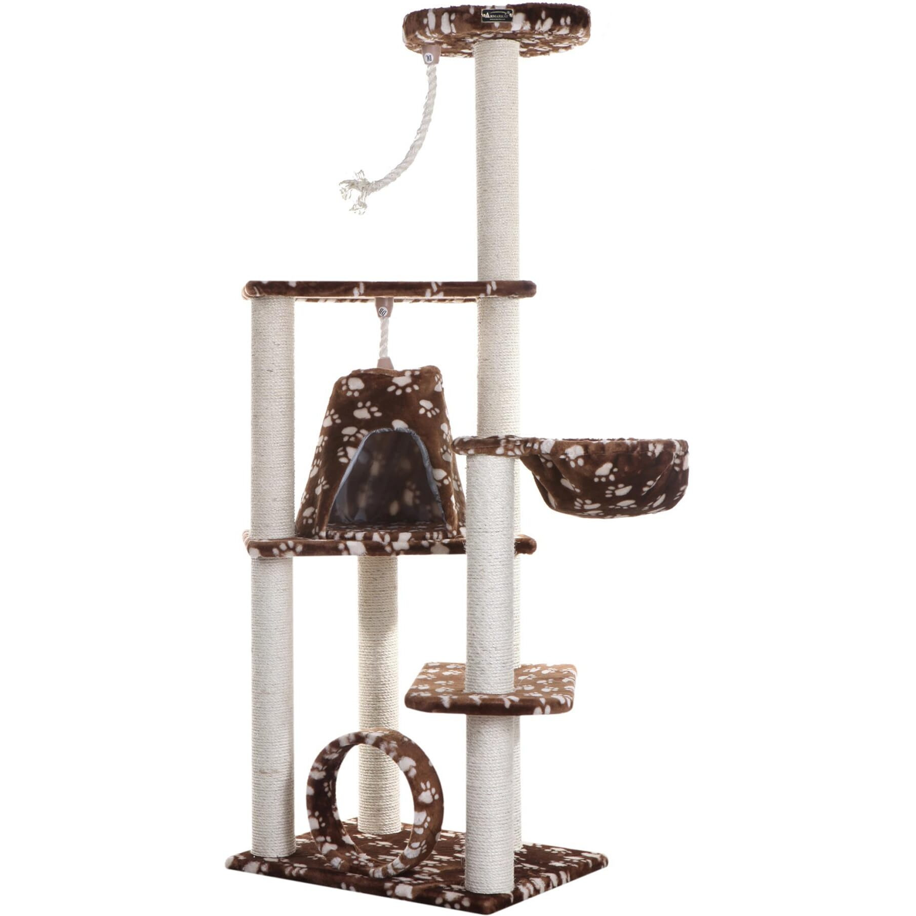 Armarkat Cat Tree Model A6601, Saddle Bron W/White Pa Print