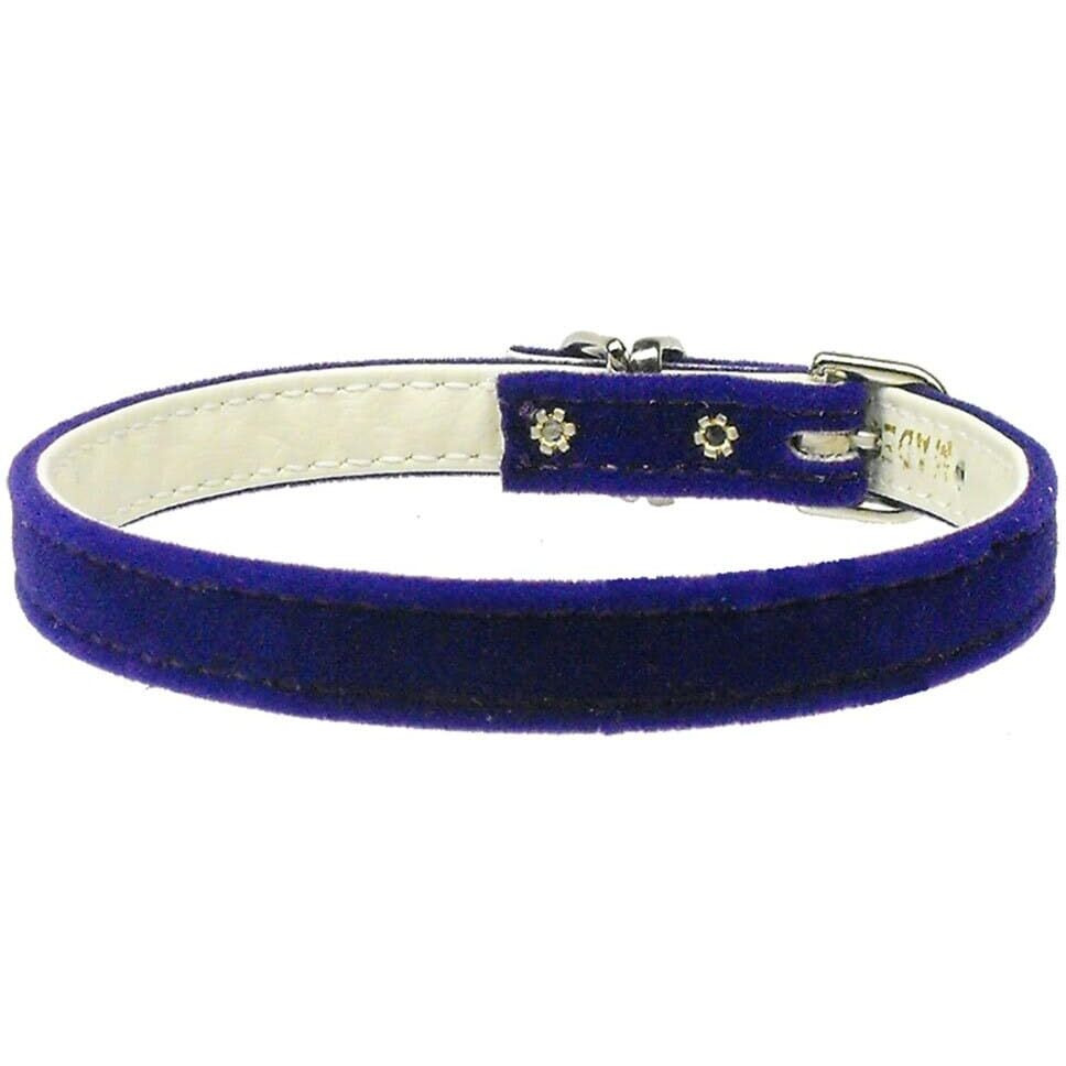 Dog, Puppy & Pet Plain Collar,  3/8  Velvet  Purple 16