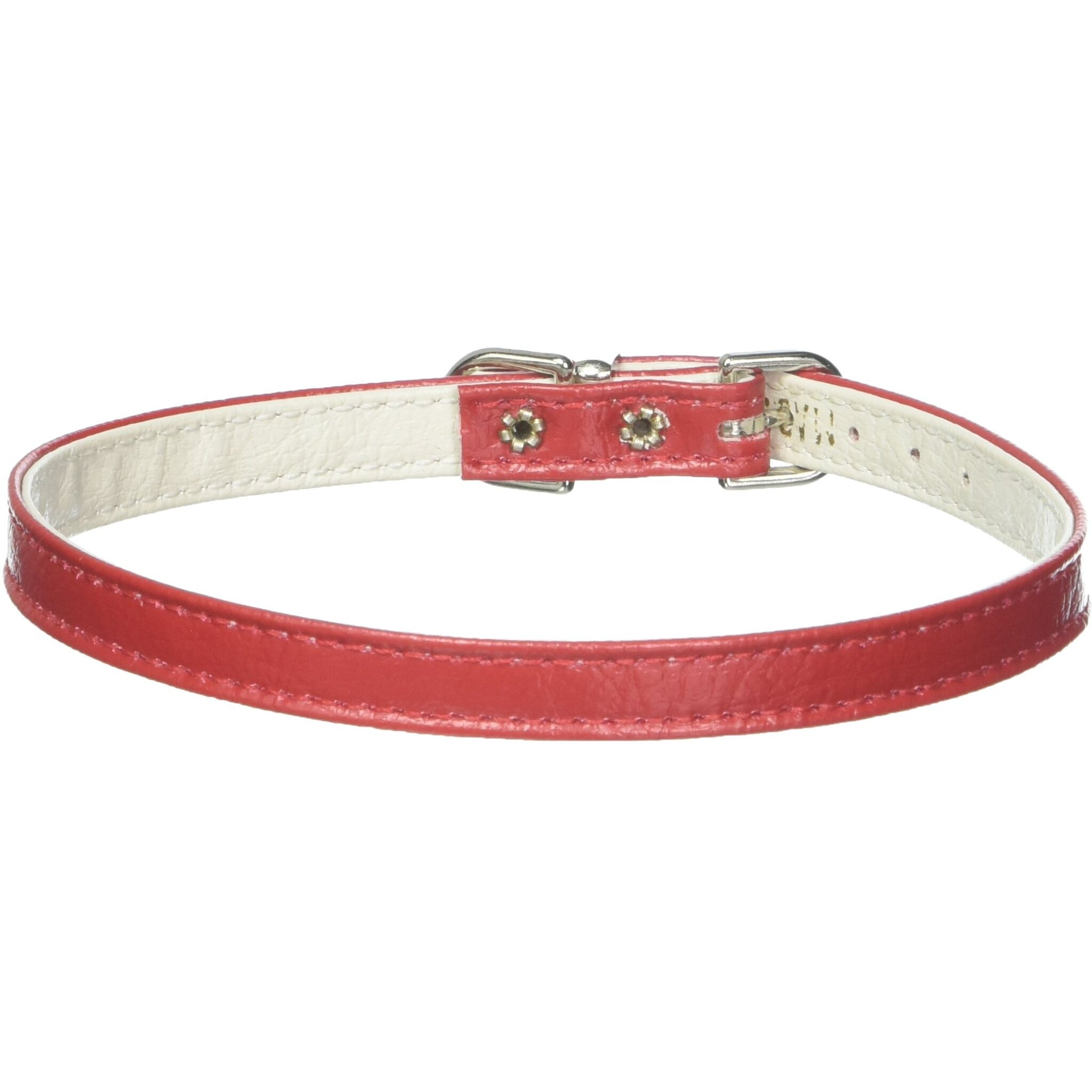 Dog, Puppy & Pet Plain Collar,  3/8  Wide  Red 14