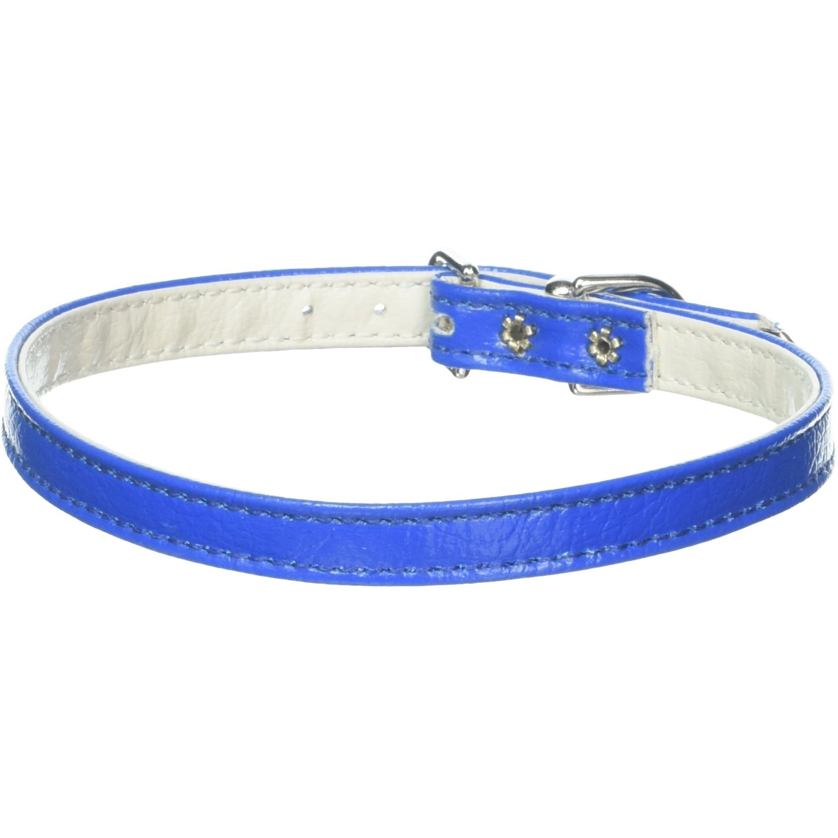 Dog, Puppy & Pet Plain Collar,  3/8  Wide  Blue 14