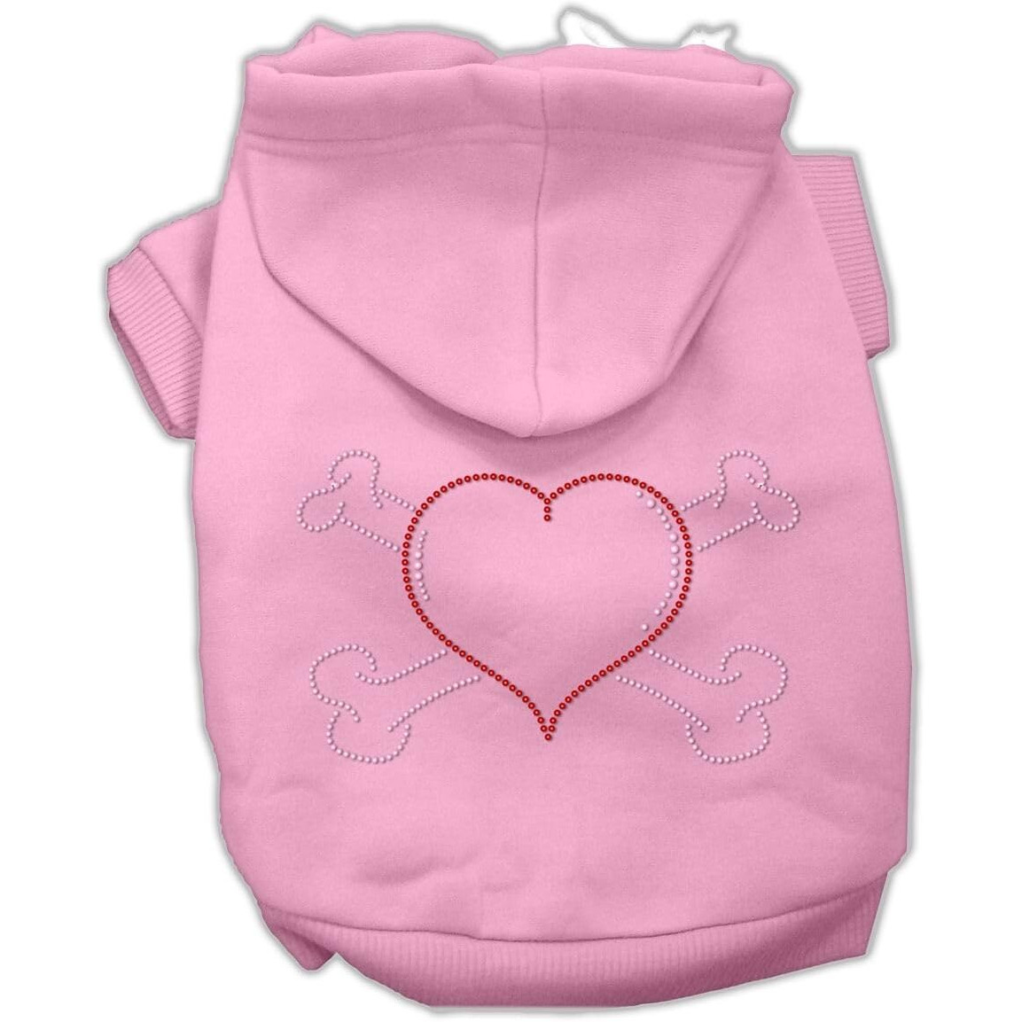 Mirage Pet Products Heart and Crossbones Hoodies, Pink, XX-Large/Size 18