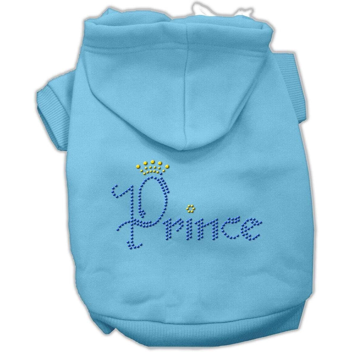 Pet, Dog & Cat Hoodie Rhinestone,  Prince  Baby Blue XS (0-3 lbs.)