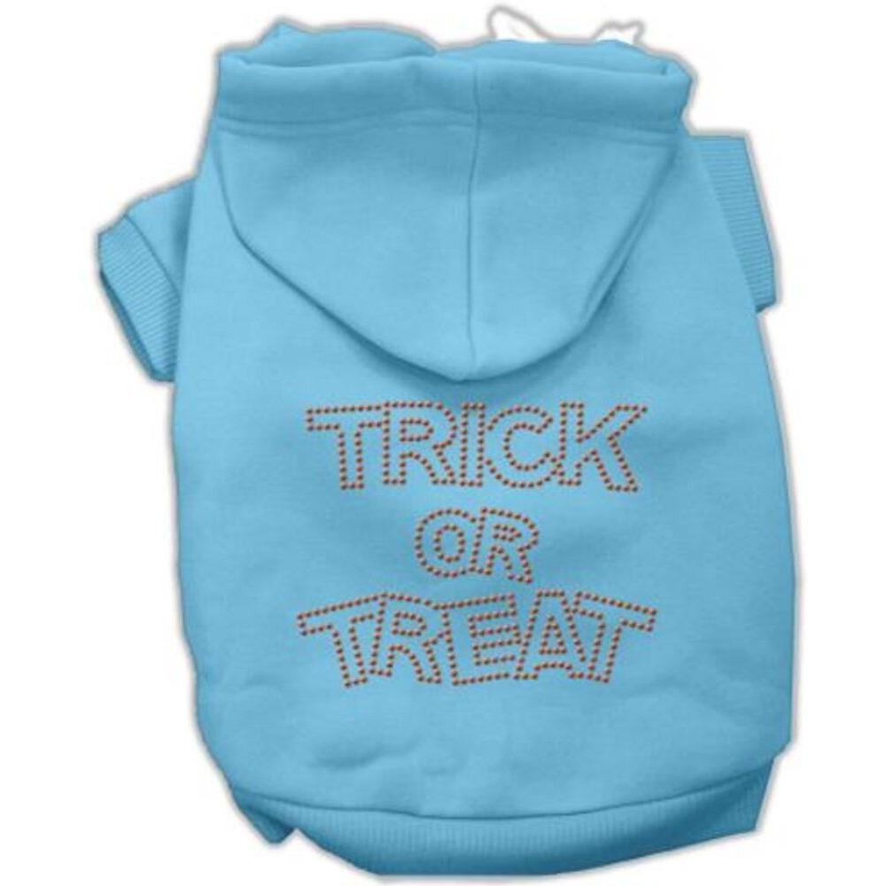 Halloween Pet Dog & Cat Hoodie Rhinestone,  Trick Or Treat  Baby Blue XL (14-20 lbs.)