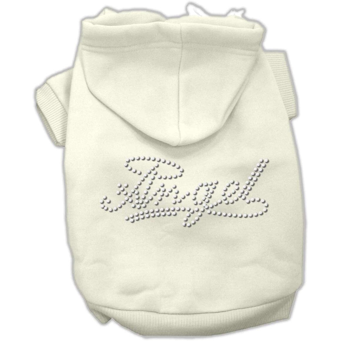 Pet, Dog & Cat Hoodie Rhinestone,  Angel  Cream LG (10-14 lbs.)