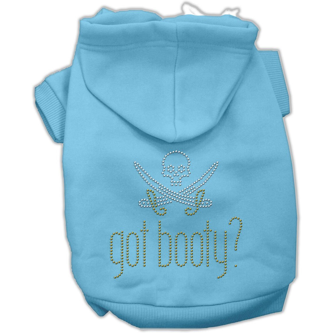 Pet, Dog & Cat Hoodie Rhinestone,  Got Booty  Baby Blue MD (6-10 lbs.)