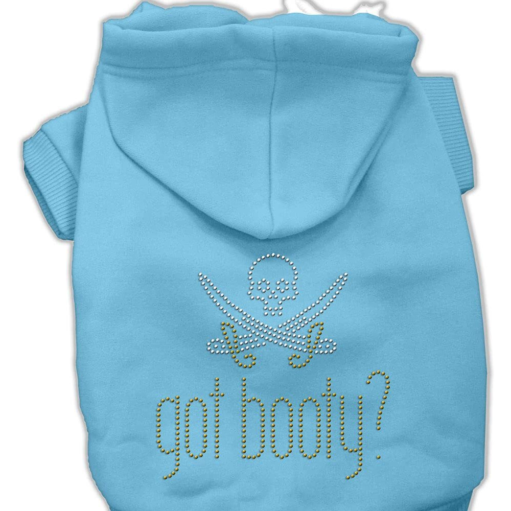 Pet, Dog & Cat Hoodie Rhinestone,  Got Booty  Baby Blue XL (14-20 lbs.)