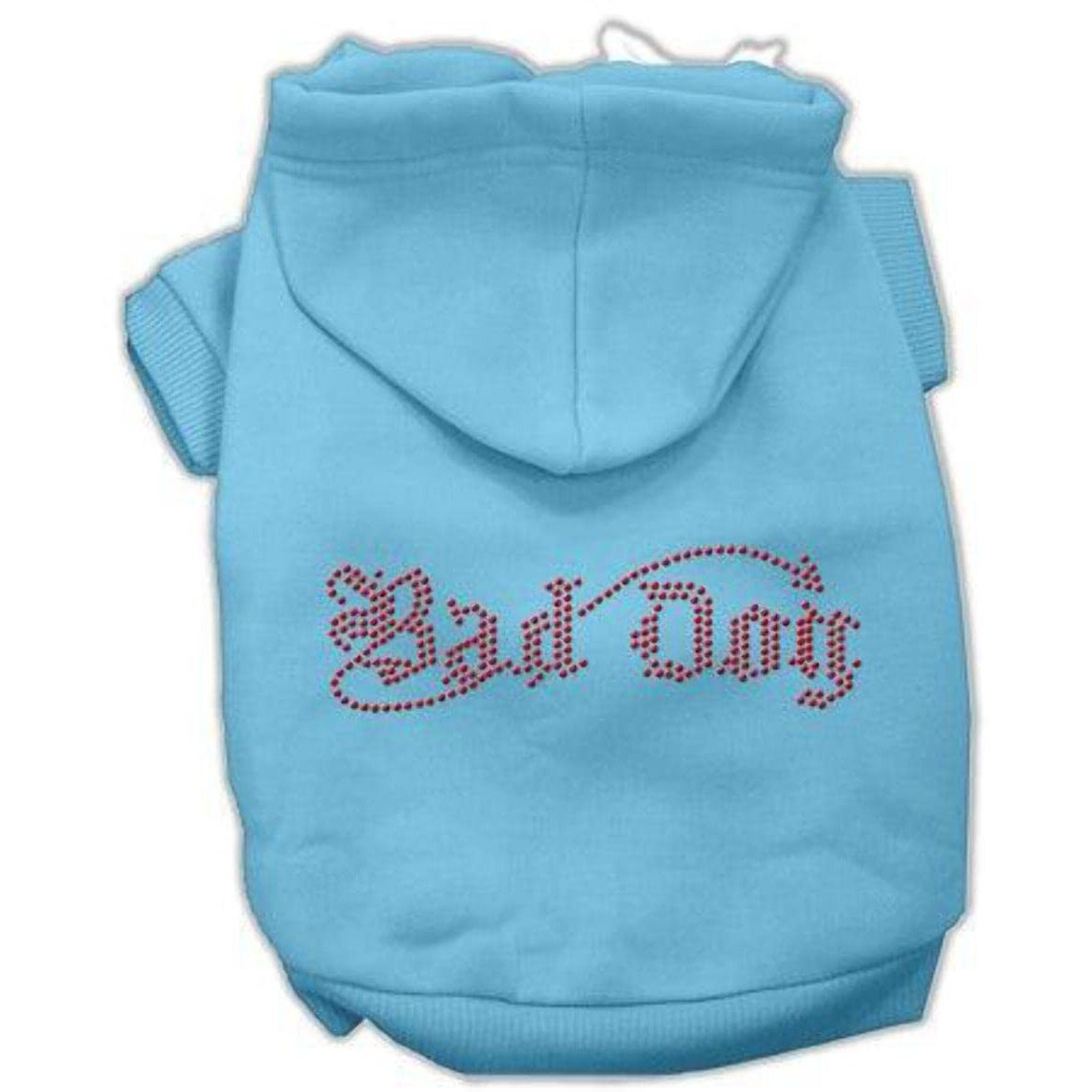 Pet, Dog & Cat Hoodie Rhinestone,  Bad Dog  Baby Blue MD (6-10 lbs.)