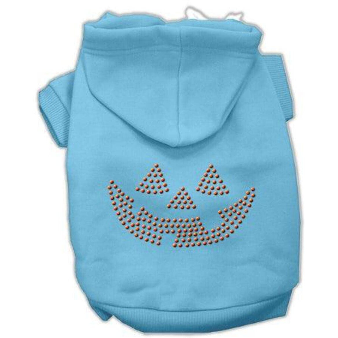 Halloween Pet Dog & Cat Hoodie Rhinestone,  Jack O' Lantern  Baby Blue LG (10-14 lbs.)