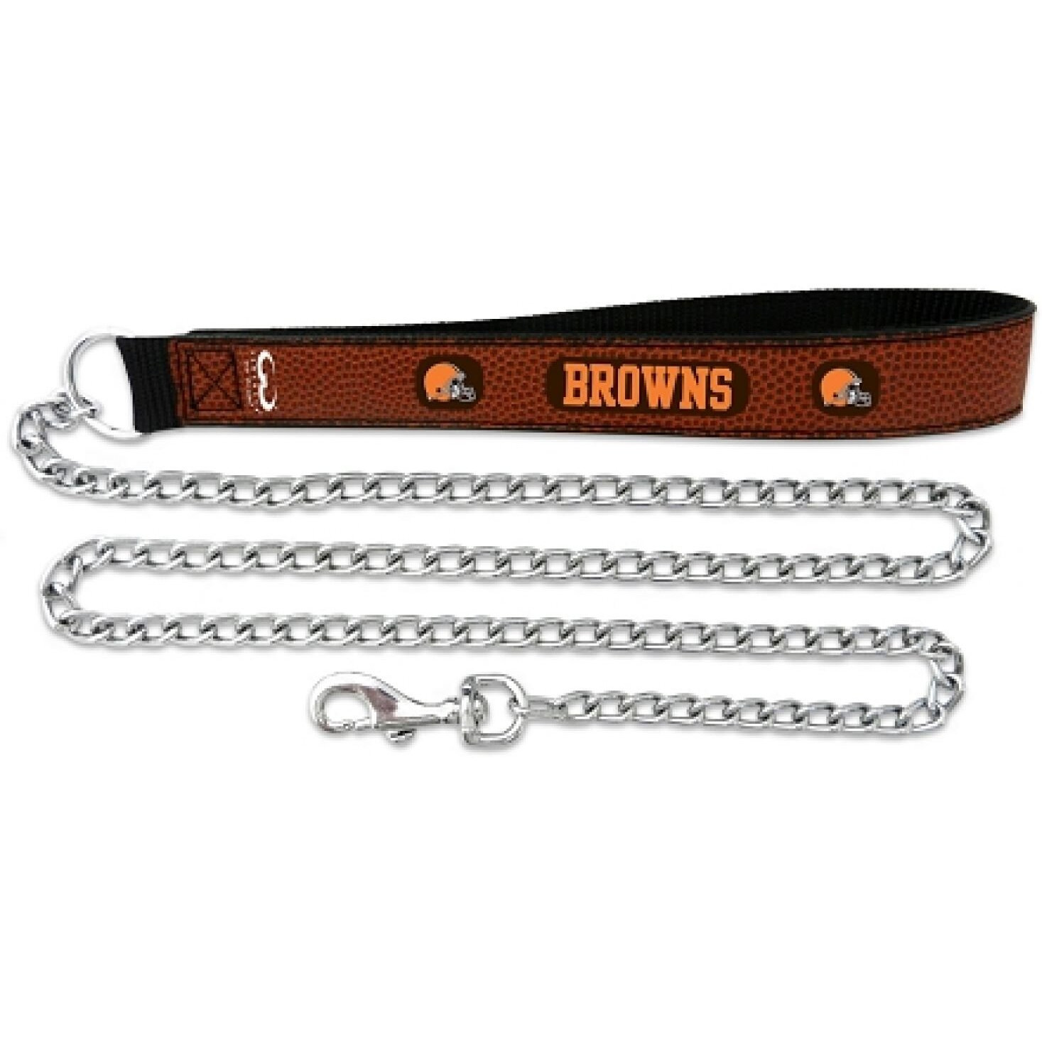 NFL Cleveland Browns Football Leather 3.5mm Chain Leash, Large