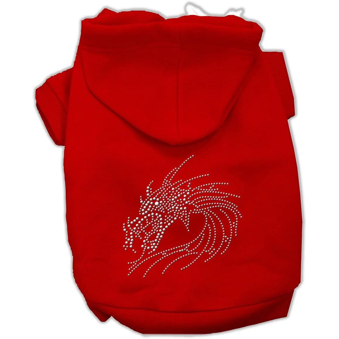 Pet, Dog & Cat Hoodie Rhinestone,  Dragon  Red LG (10-14 lbs.)