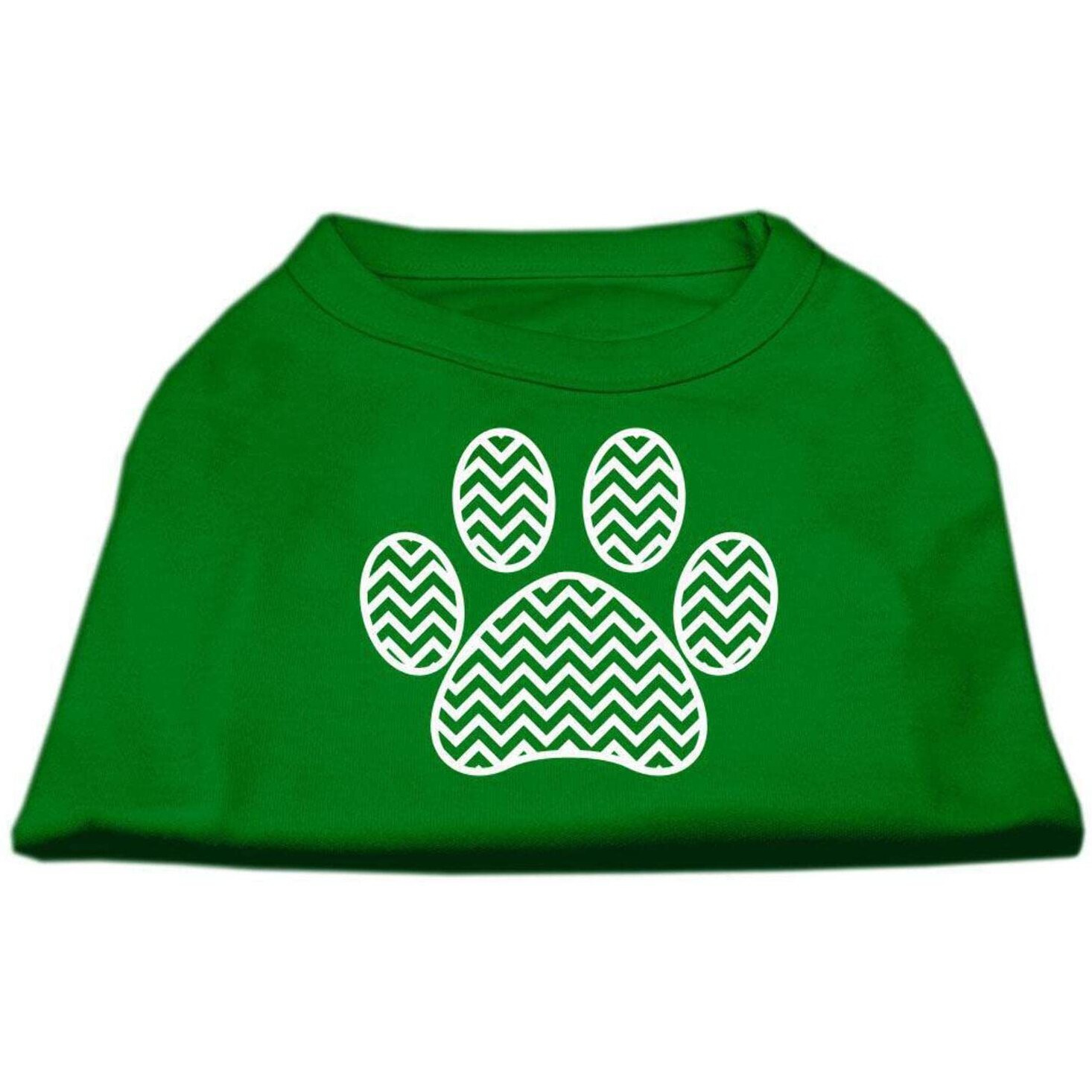 Mirage Pet Products Chevron Paw Screen Print Shirt, Medium, Green