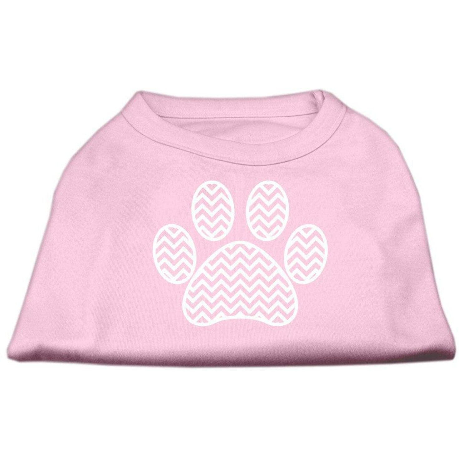 Mirage Pet Products Chevron Paw Screen Print Shirt, Small, Light Pink