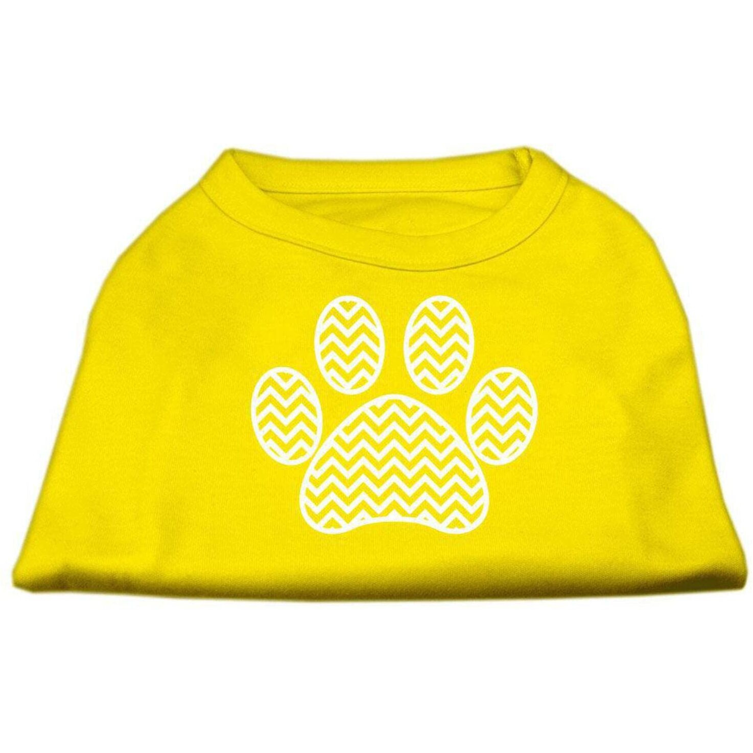 Mirage Pet Products Chevron Paw Screen Print Shirt, Medium, Yellow