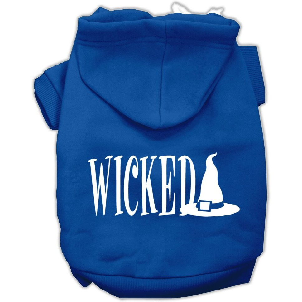 Halloween Pet Dog & Cat Hoodie Screen Printed,  Wicked  Blue XS (0-3 lbs.)