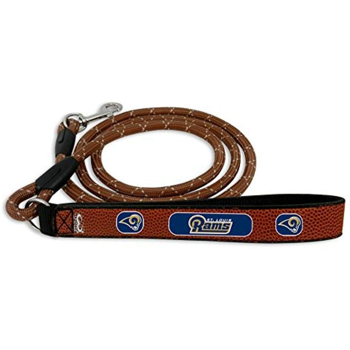 GameWear NFL St. Louis Rams Football Leather Rope Leash, Large, Brown