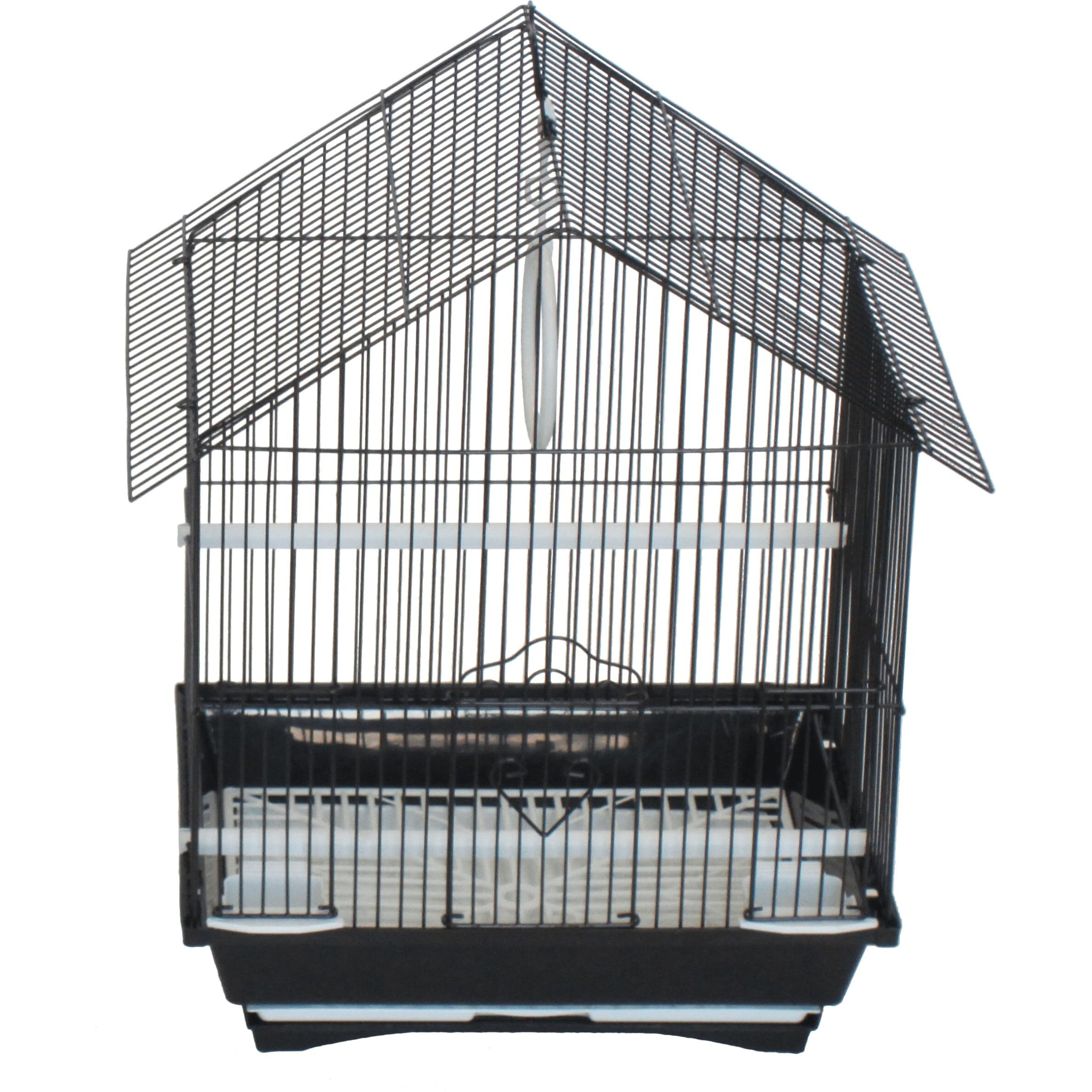 YML A1114MBLK House Top Style Small Parakeet Cage, 11  x 9  x 16