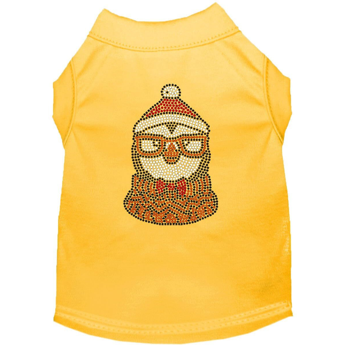 Hipster Penguin Rhinestone Dog Shirt Yellow XS (8)