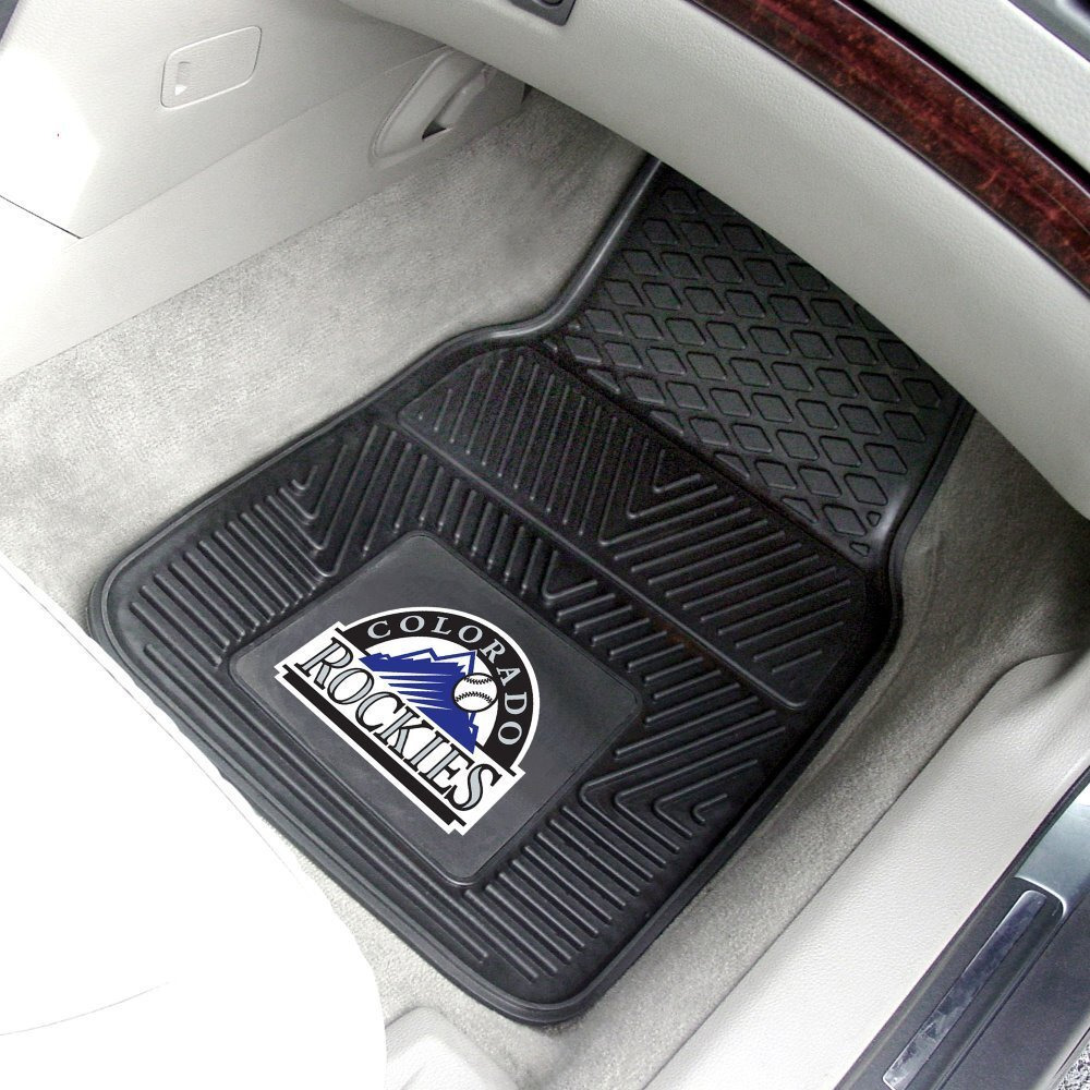 Fan Mats 8836 MLB - Colorado Rockies 17  x 27  Heavy Duty Vinyl Car Mat Set