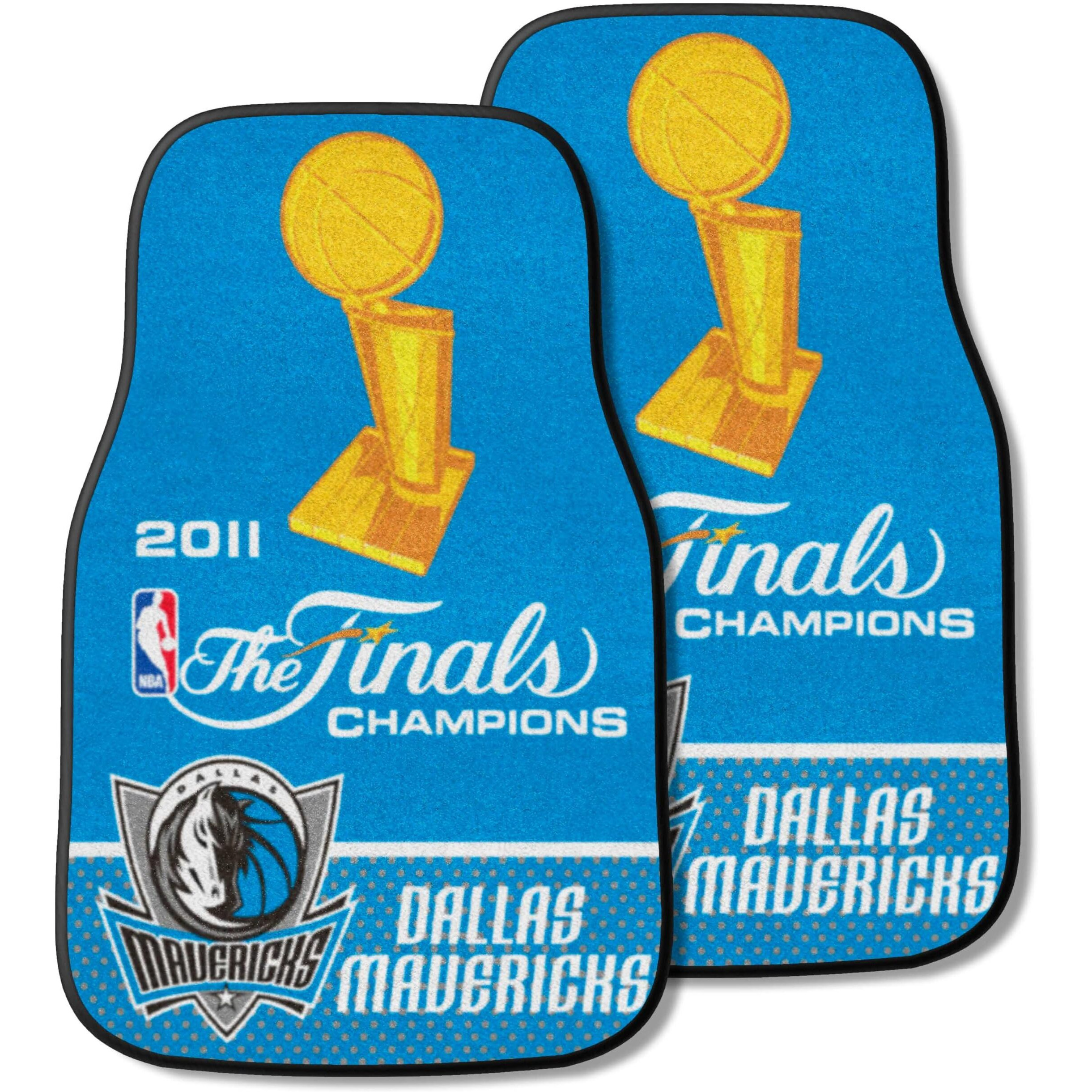 FANMATS 12673 Dallas Mavericks 2011 NBA Champions Front Carpet Car Mat Set - 2 Pieces