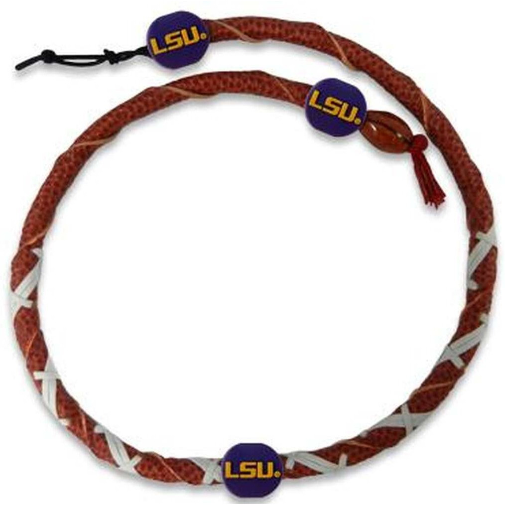 NCAA LSU Fightin Tigers Classic Spiral Football Necklace