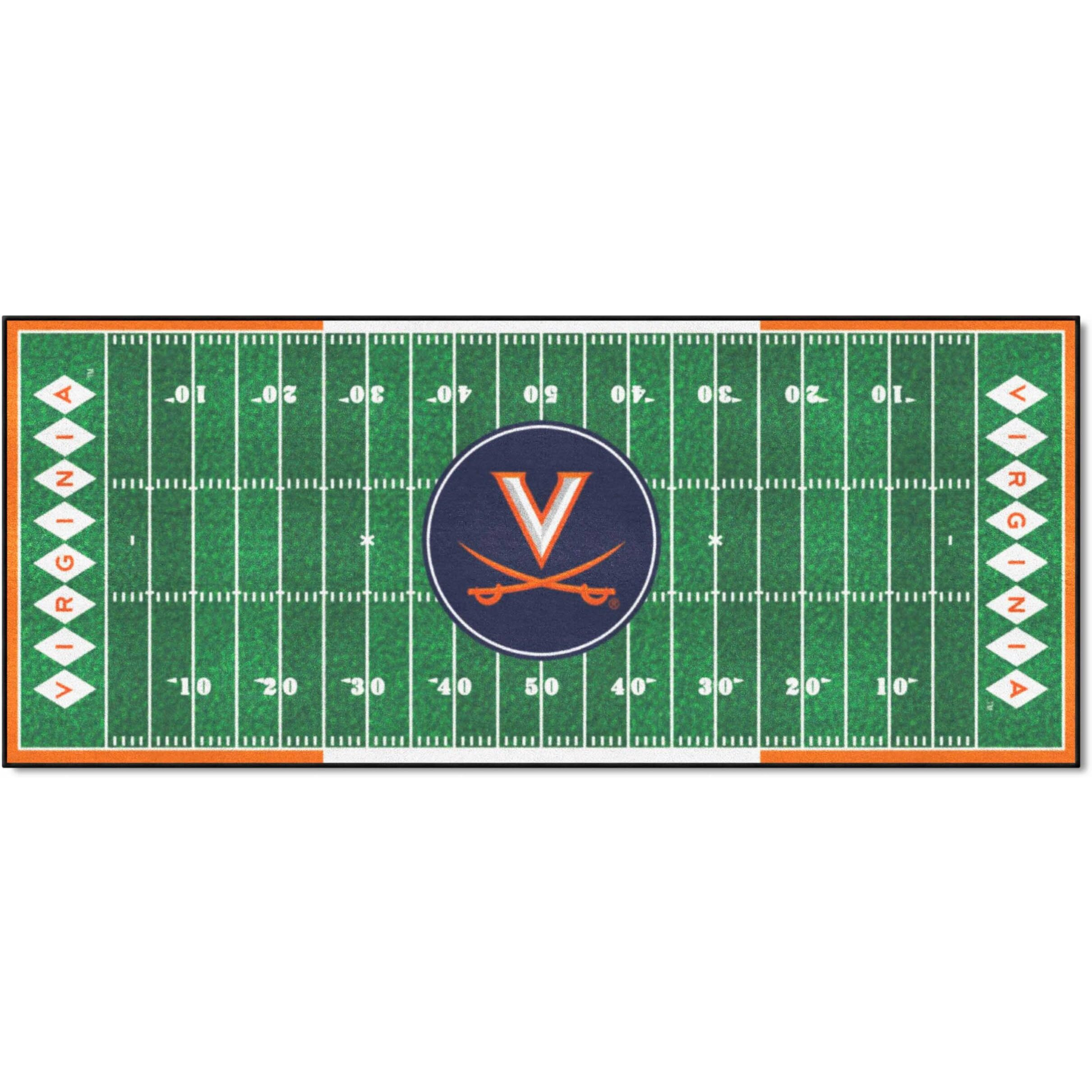 FANMATS NCAA University of Virginia Cavaliers Nylon Face Football Field Runner , 30 x72