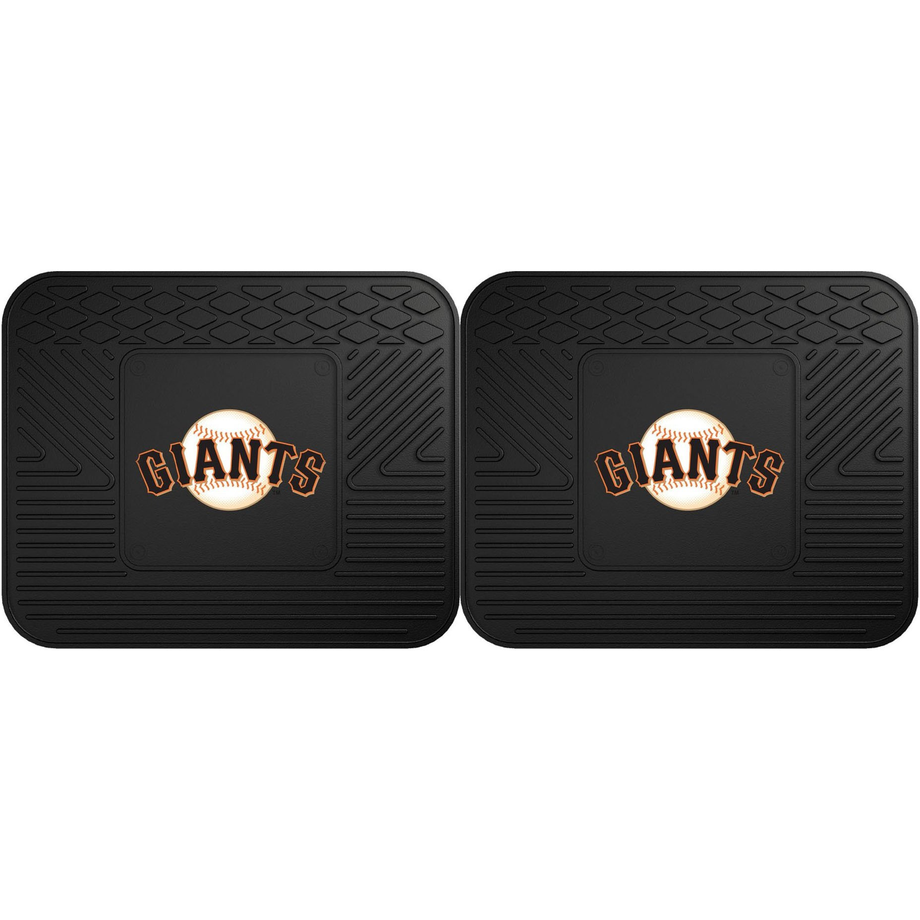 FANMATS 12343 MLB San Francisco Giants Back Row Utility Car Mats - 2 Piece Set, 14in. x 17in., All Weather Protection, Universal Fit, Deep Resevoir Design, Molded Team Logo