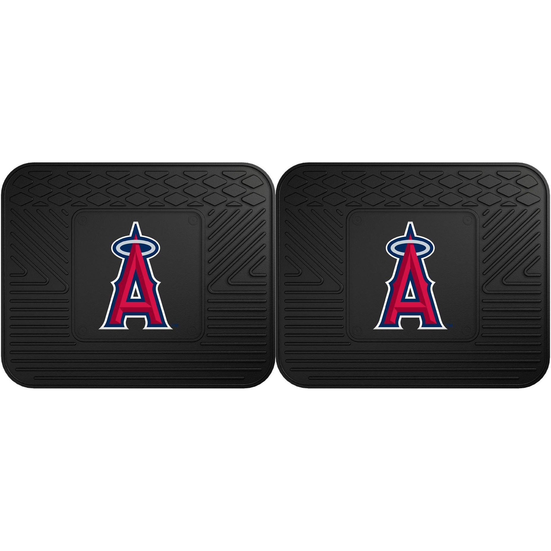 FANMATS 12324 MLB Los Angeles Angels Back Row Utility Car Mats - 2 Piece Set, 14in. x 17in., All Weather Protection, Universal Fit, Deep Resevoir Design, Molded Team Logo