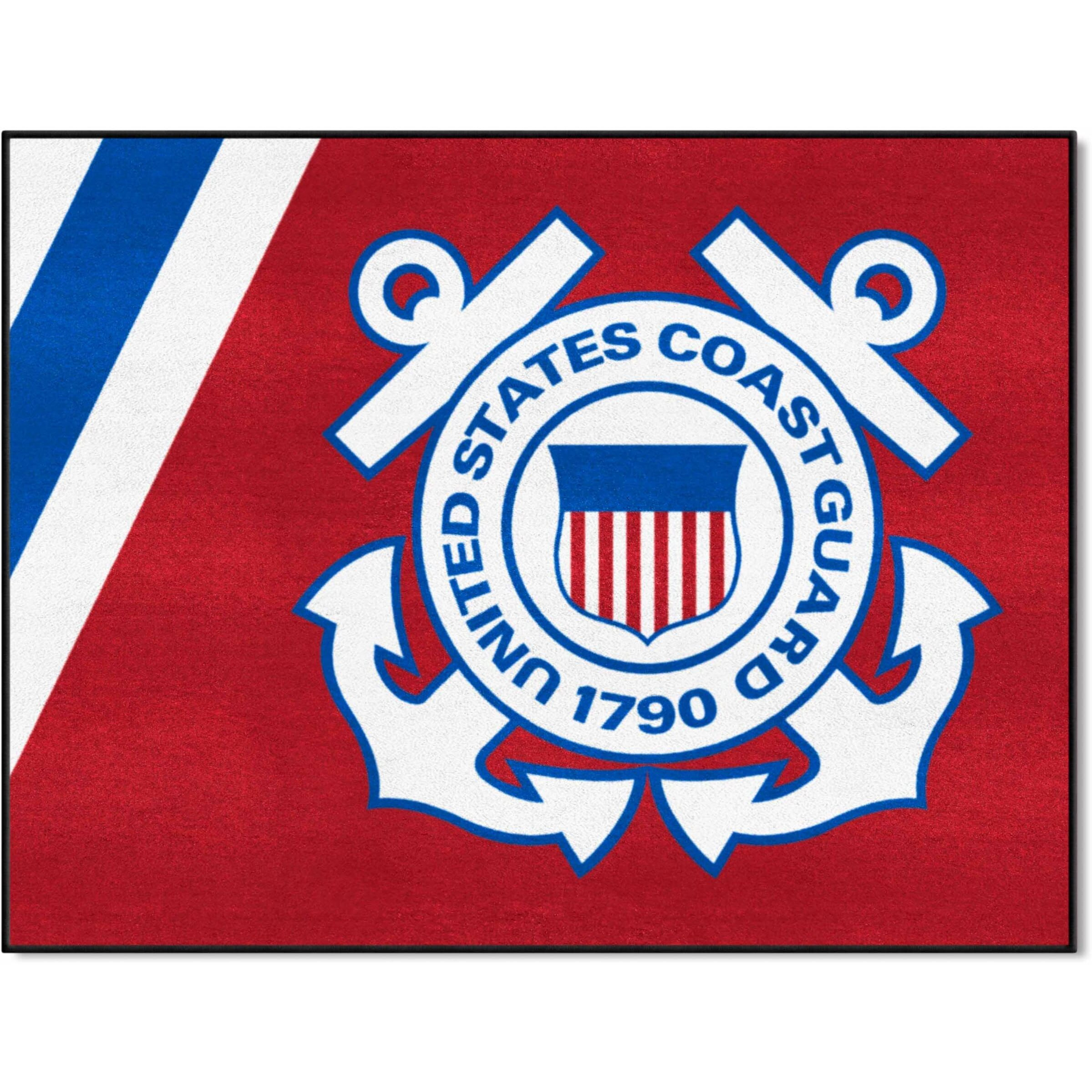 FANMATS 9552 U.S. Coast Guard All-Star Mat | Red | 33.75 x42.5  | U.S. Coast Guard Official Logo