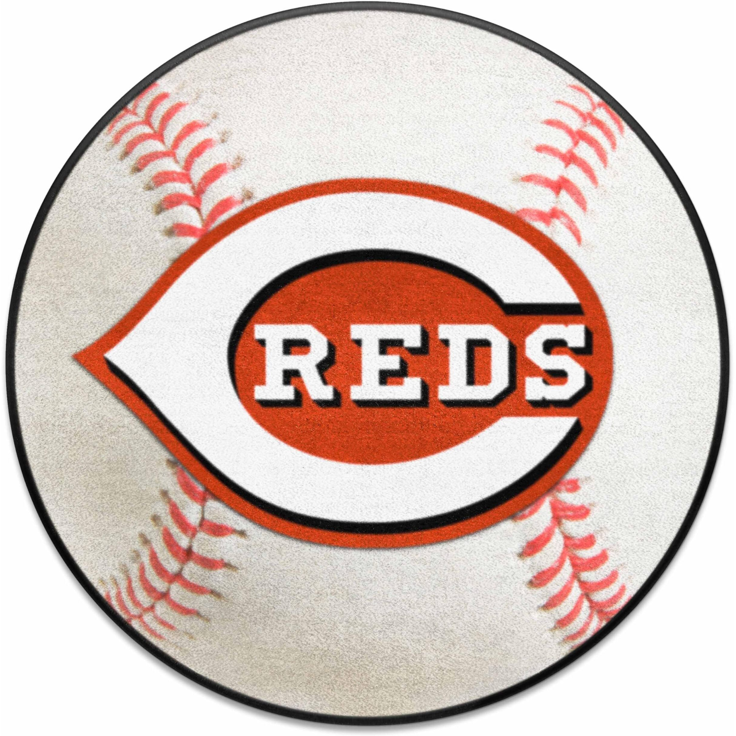 FANMATS 6472 Cincinnati Reds Baseball Shaped Accent Rug - 27in. Diameter -  C Reds  Logo