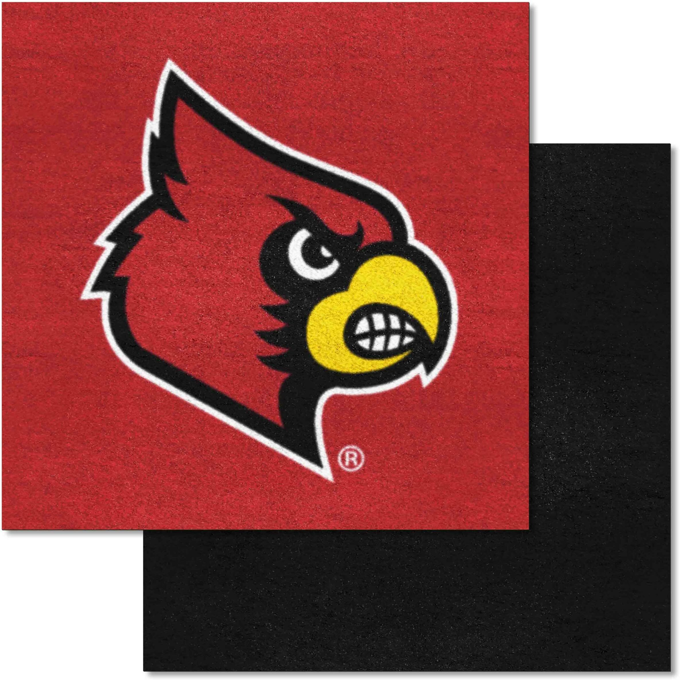 FANMATS 8538 Louisville Cardinals Team Carpet Tiles - 45 Sq Ft.