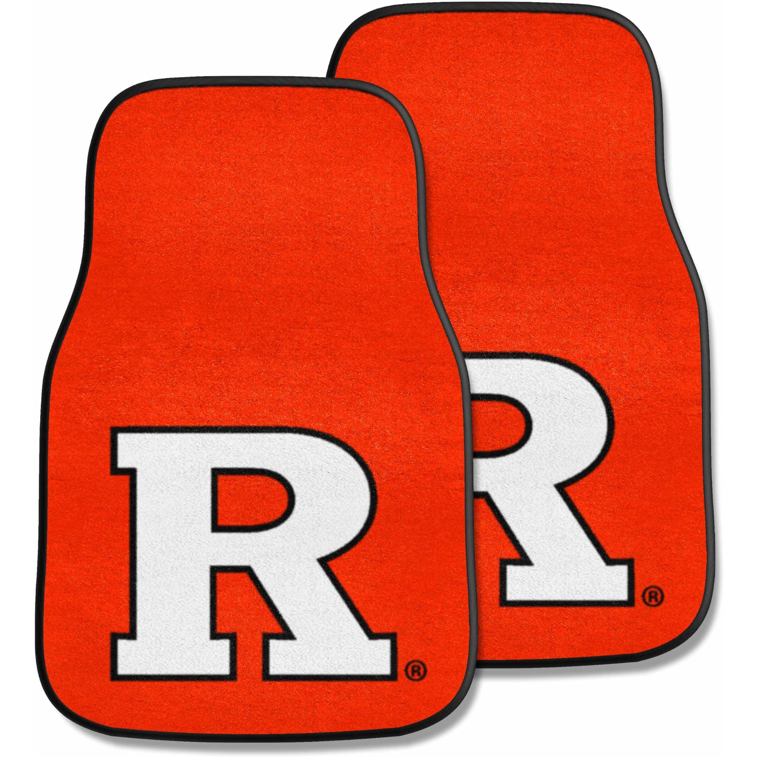 FANMATS 5304 Rutgers Scarlett Knights Front 2-Piece Team Logo Carpet Car Mat Set, Front Row Automotive Floor Mats, Non-Slip Backing, Team Colors