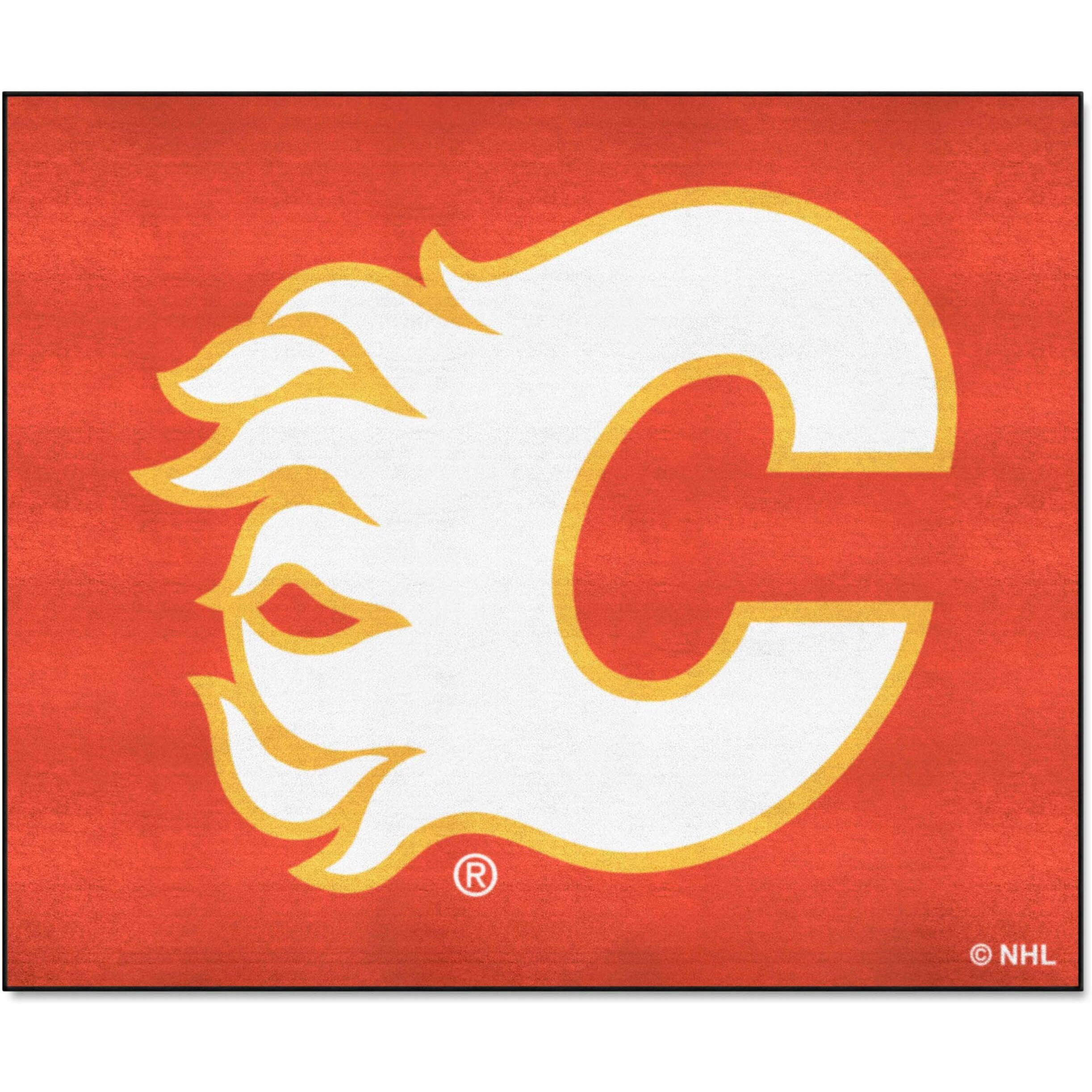 FANMATS 10603 Calgary Flames Tailgater Rug - 5ft. x 6ft. Sports Fan Area Rug, Home Decor Rug and Tailgating Mat