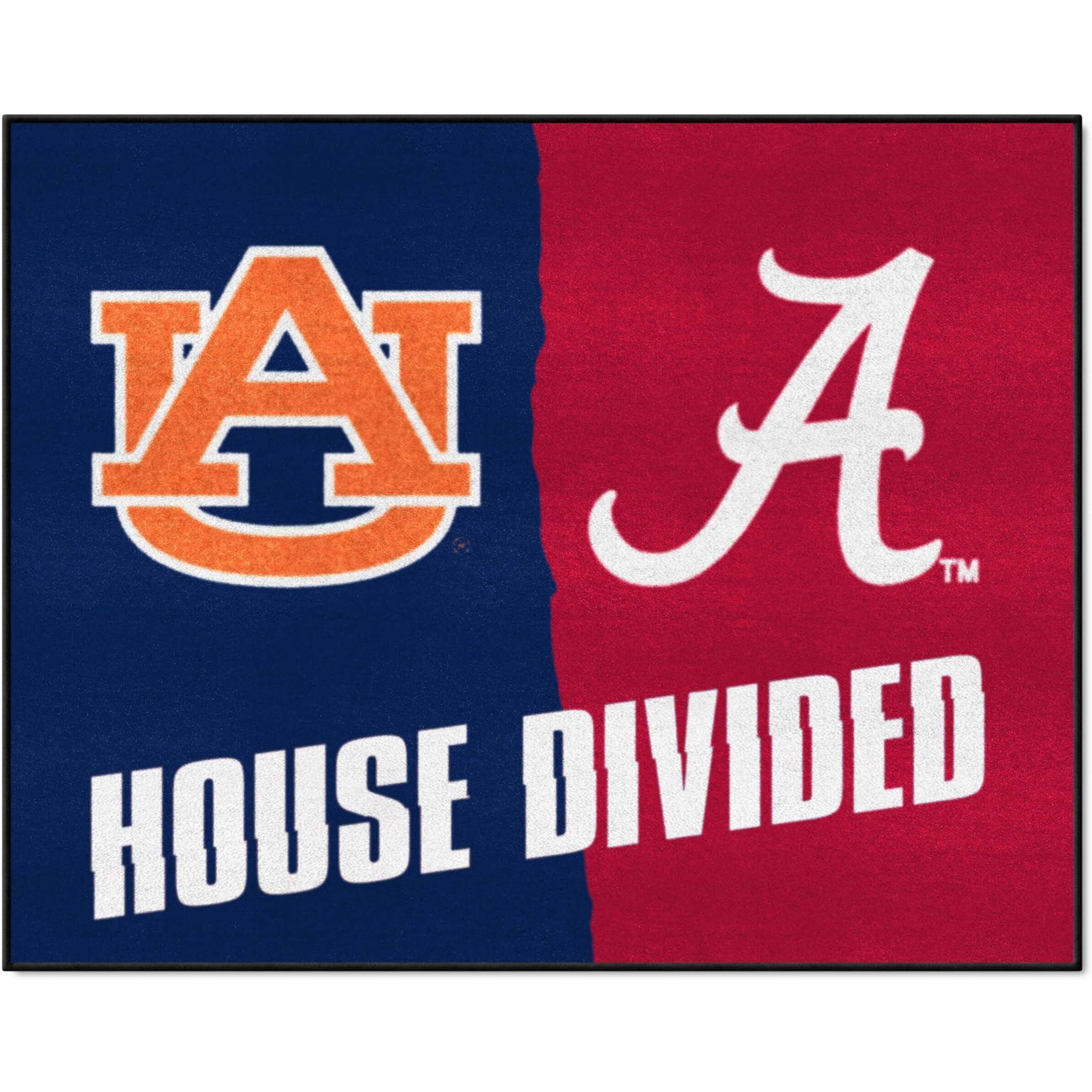 FANMATS 6005 Alabama / Auburn House Divided Rug - 34 in. x 42.5 in.