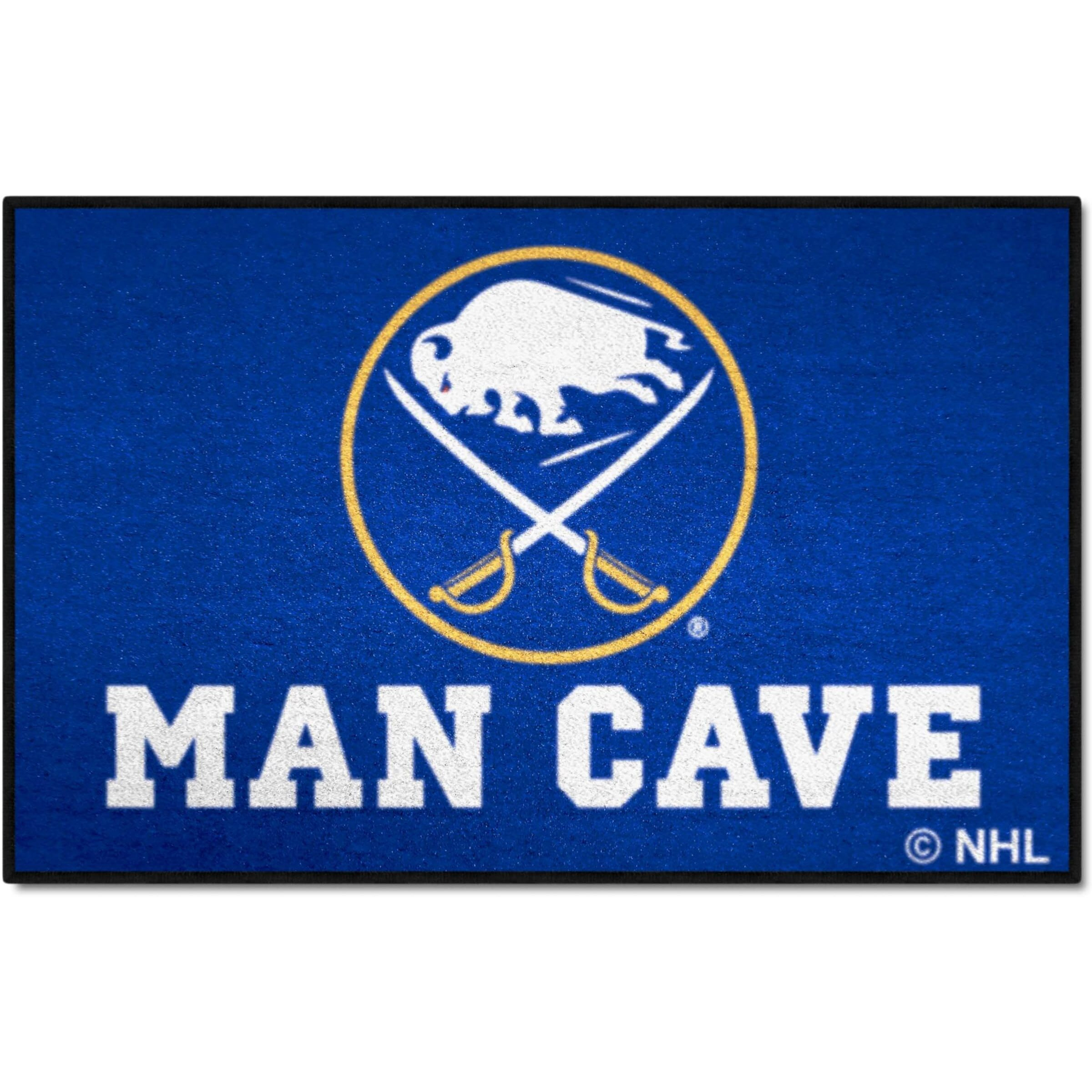 FANMATS 14398 NHL - Buffalo Sabres Man Cave Starter Mat Accent Rug - 19in. x 30in. | Sports Fan Home Decor Rug and Tailgating Mat