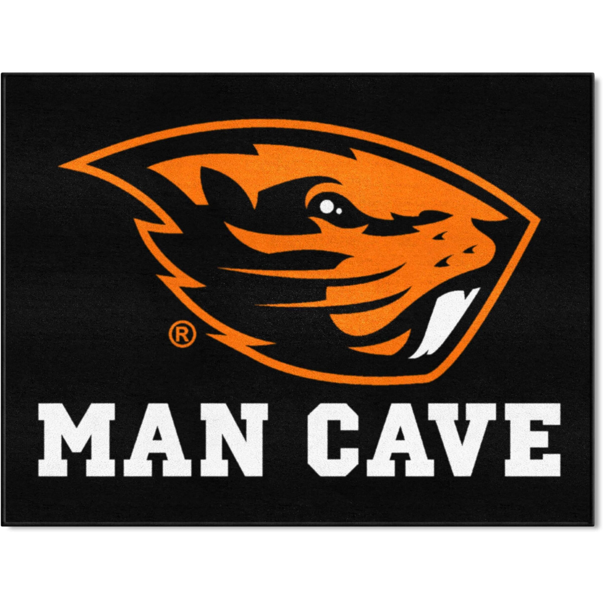 FANMATS 14593 Oregon State University All-Star Mat - Man Cave | Black | 33.75 x42.5  | Beaver Head Primary Logo