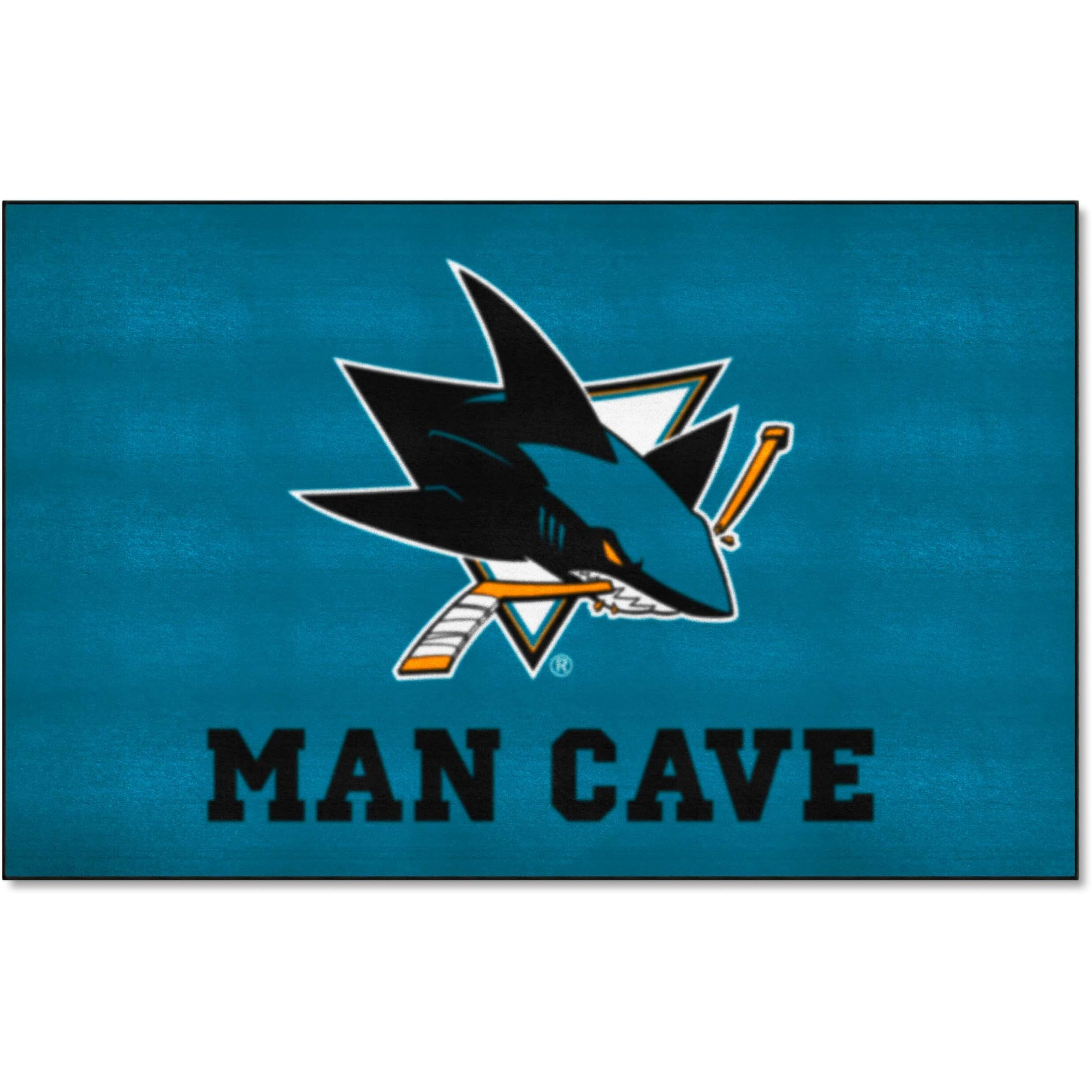 FANMATS 14483 San Jose Sharks Man Cave UltiMat Rug - 5ft. x 8ft. | Sports Fan Area Rug, Home Decor Rug and Tailgating Mat