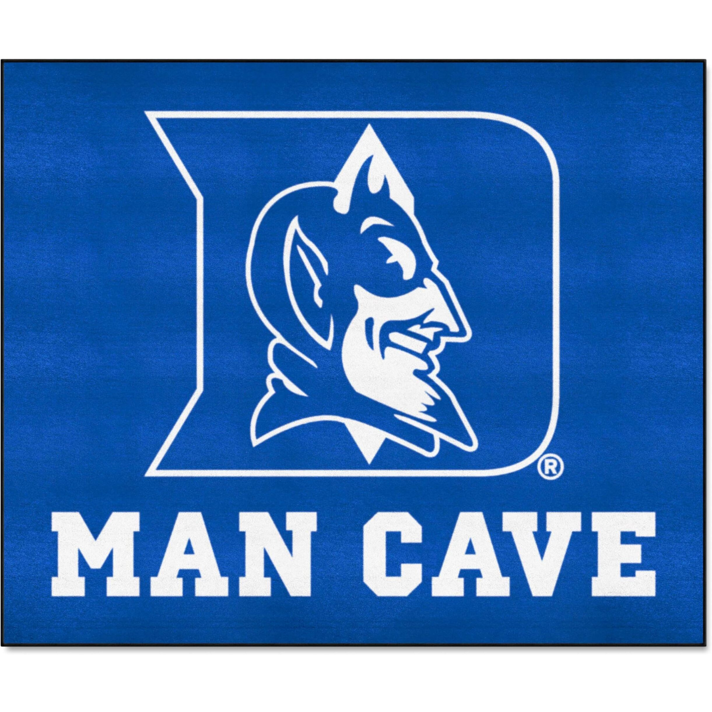 FANMATS 14542 Duke Blue Devils Man Cave Tailgater Rug - 5ft. x 6ft. Sports Fan Area Rug, Home Decor Rug and Tailgating Mat -  D & Devil  Logo