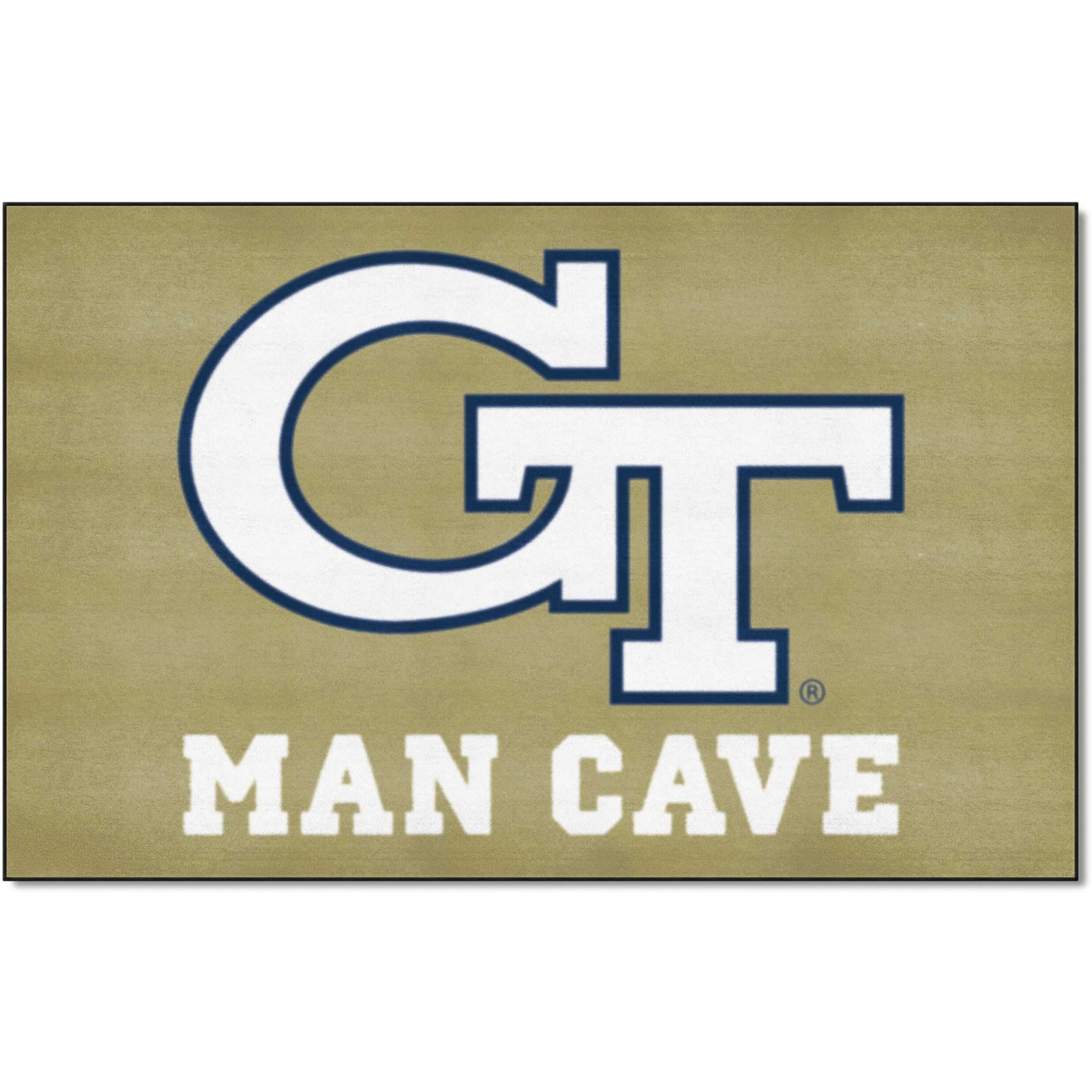 FANMATS 14551 Georgia Tech Yellow Jackets Man Cave UltiMat Rug - 5ft. x 8ft. | Sports Fan Area Rug, Home Decor Rug and Tailgating Mat - GT Logo, Gold