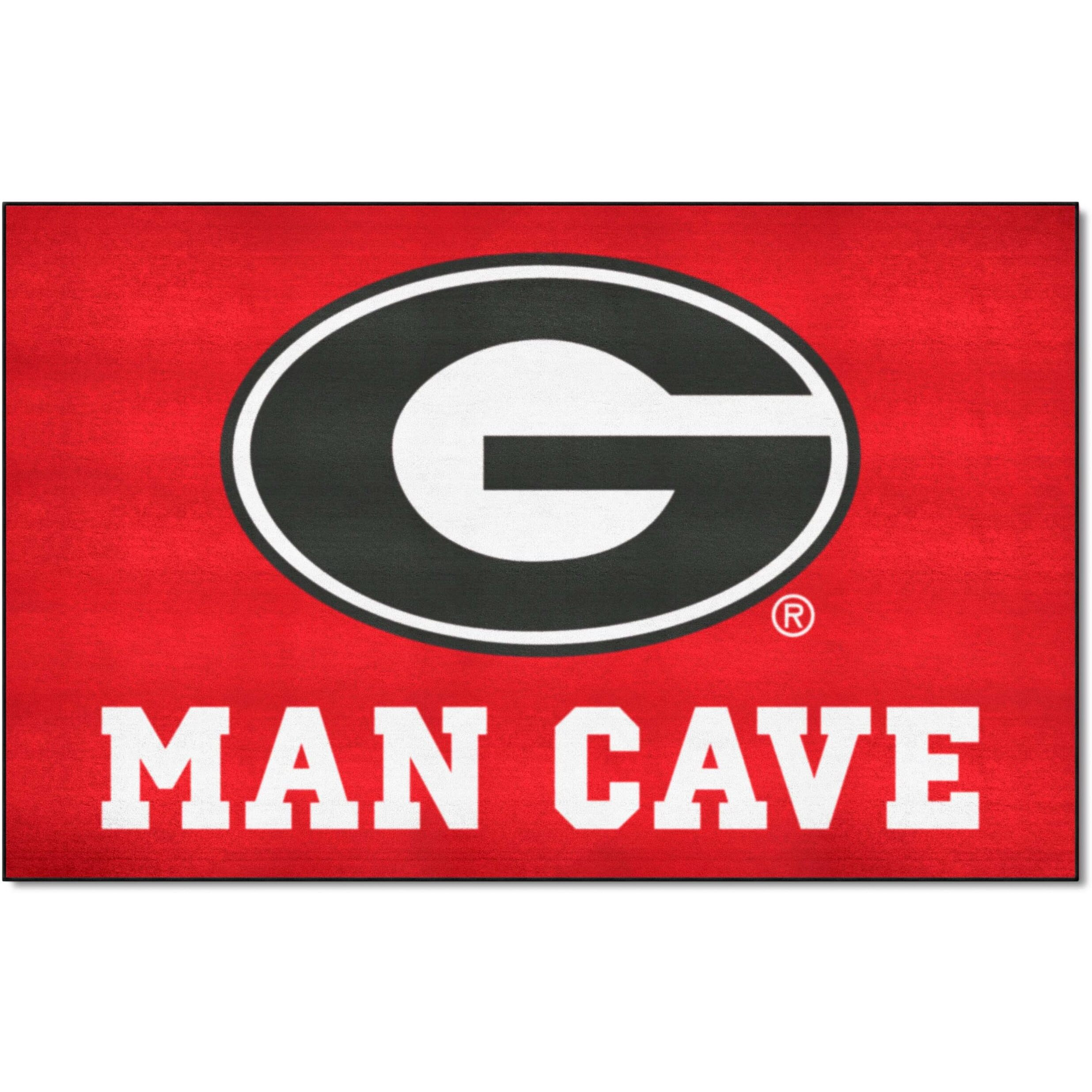 FANMATS 14639 Georgia Bulldogs Man Cave UltiMat Rug - 5ft. x 8ft. | Sports Fan Area Rug, Home Decor Rug and Tailgating Mat - G Primary Logo, Red