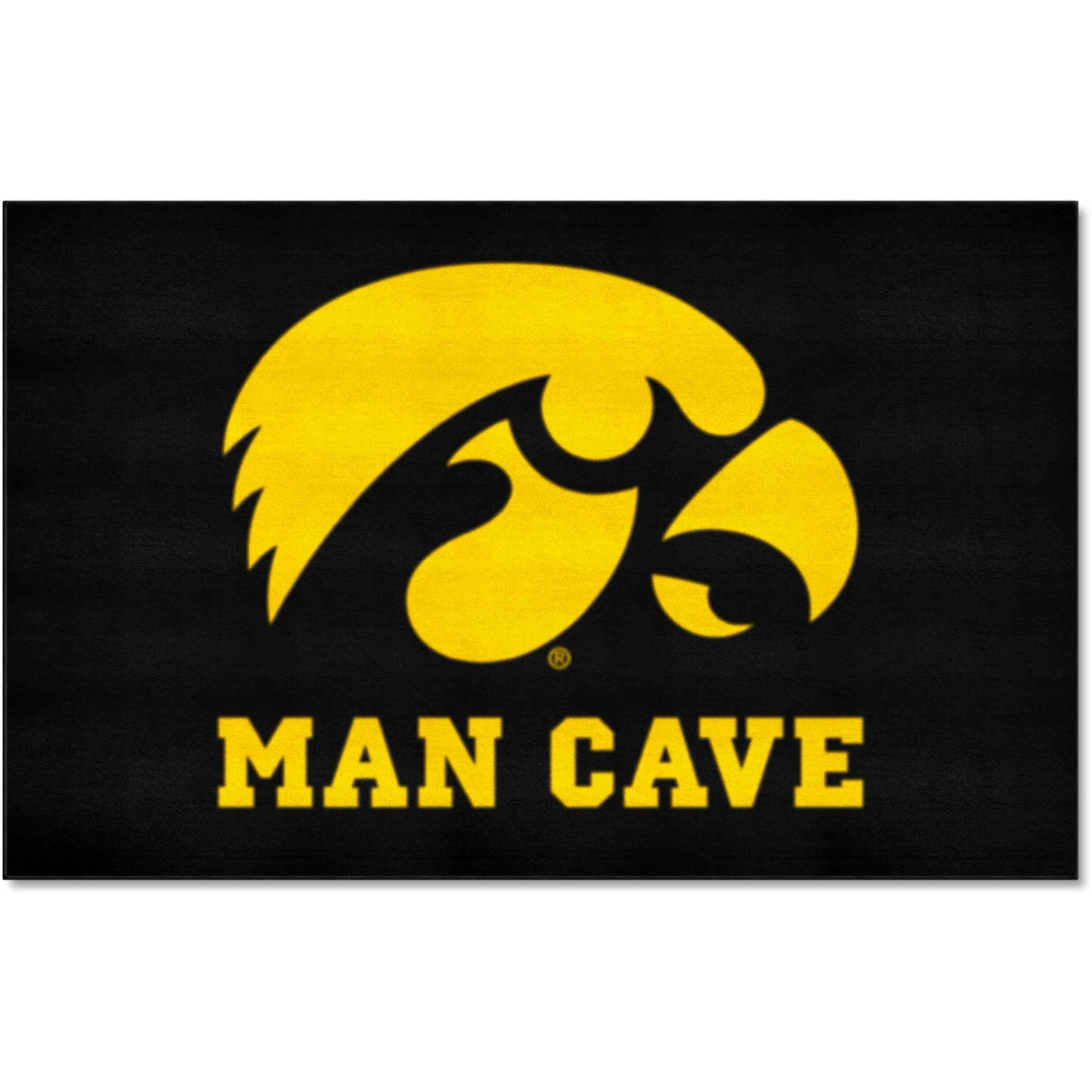 FANMATS 14647 Iowa Hawkeyes Man Cave UltiMat Rug - 5ft. x 8ft. | Sports Fan Area Rug, Home Decor Rug and Tailgating Mat