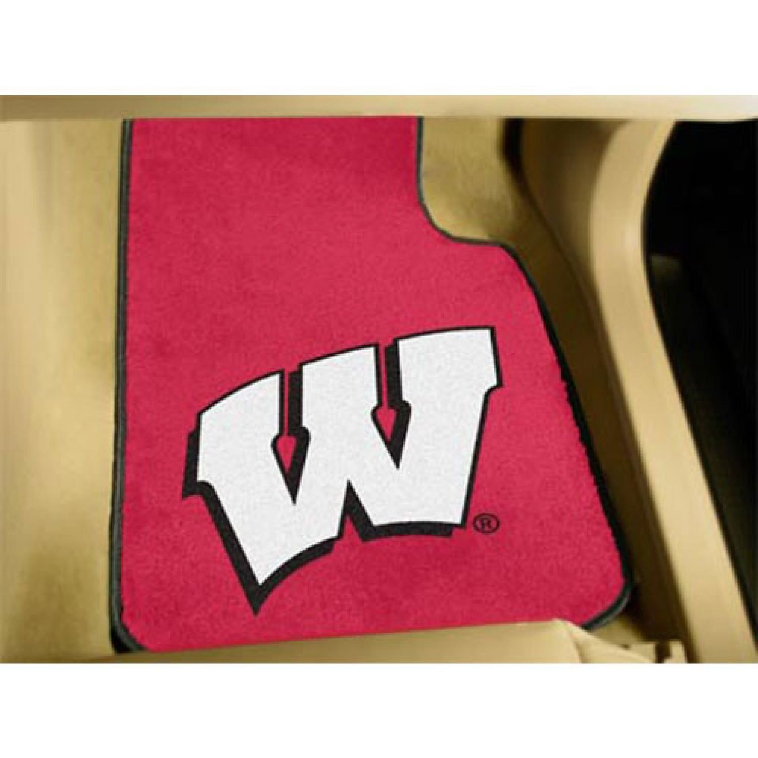 FANMATS Wisconsin Badgers 2-Piece Carpeted Car Mats