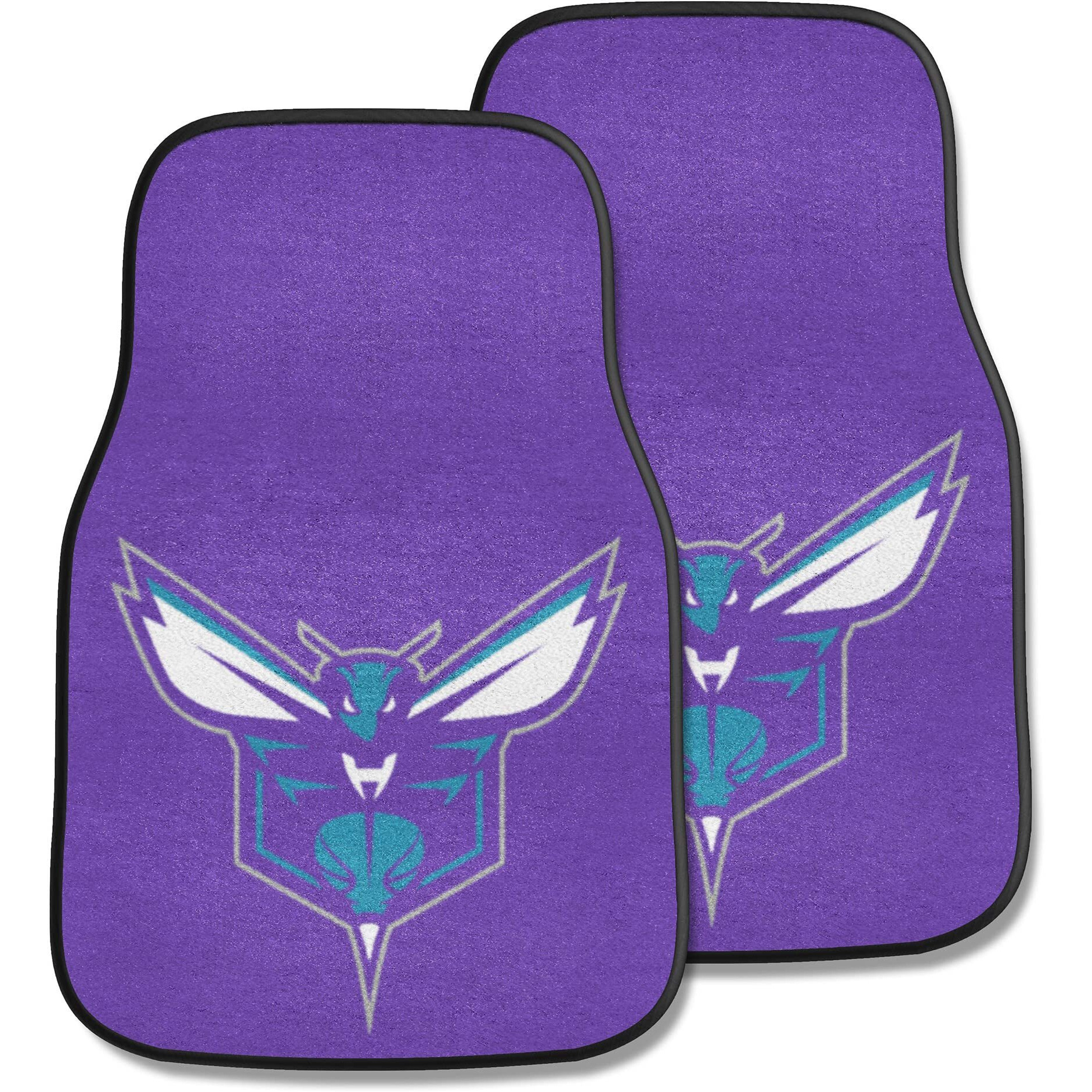 Fanmats National Basketball Association Charlotte Bobcats Nylon Non-Skid Vinyl Backing Carpeted Car Mats 17 x27 , Set of 2