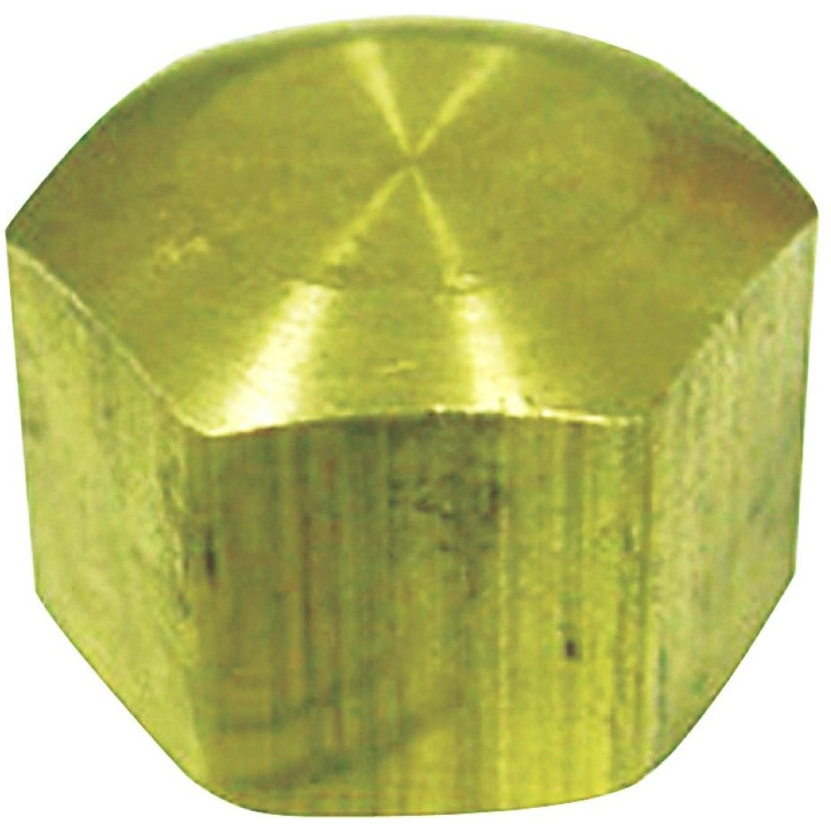 JMF Compression Cap 5/8  Yellow Brass 400 Psi Lead Free